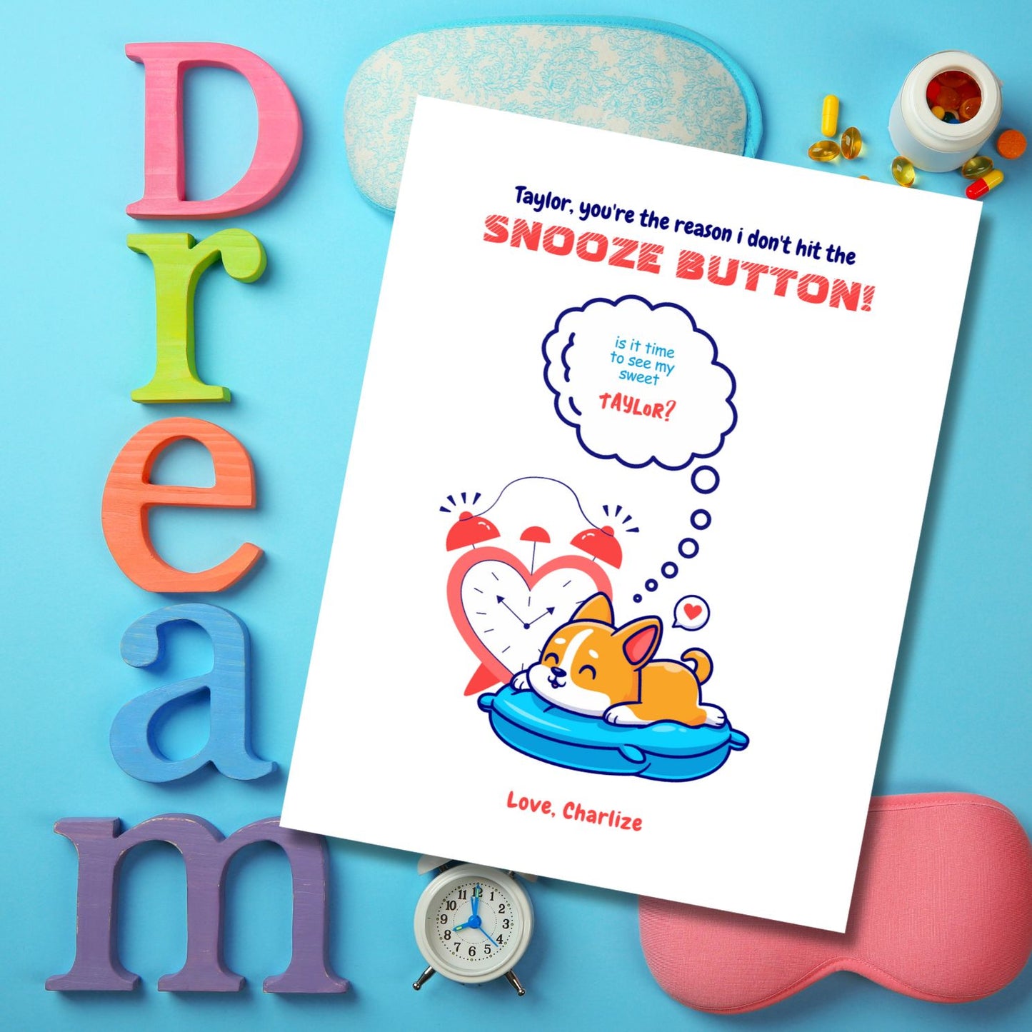 Hit The Snooze Button Valentine Card