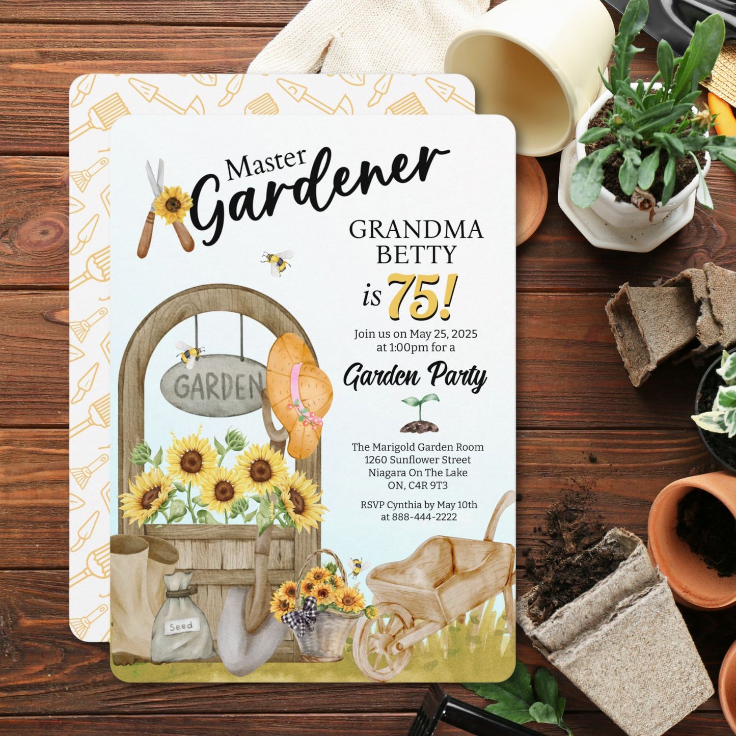 Master Gardener Birthday Invitation