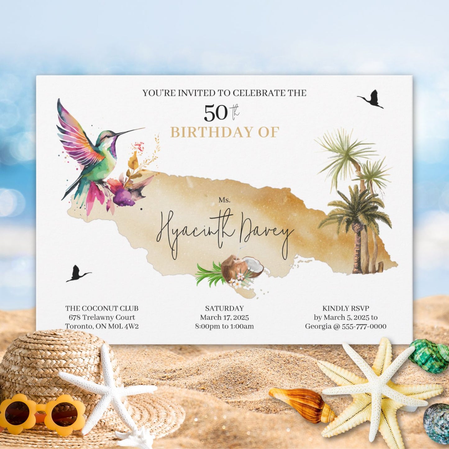 Jamaican Theme Birthday Invitation