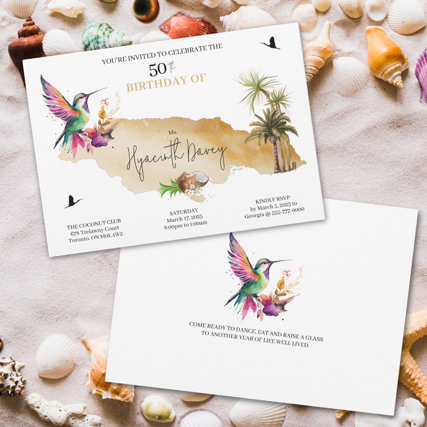 Jamaican Theme Birthday Invitation
