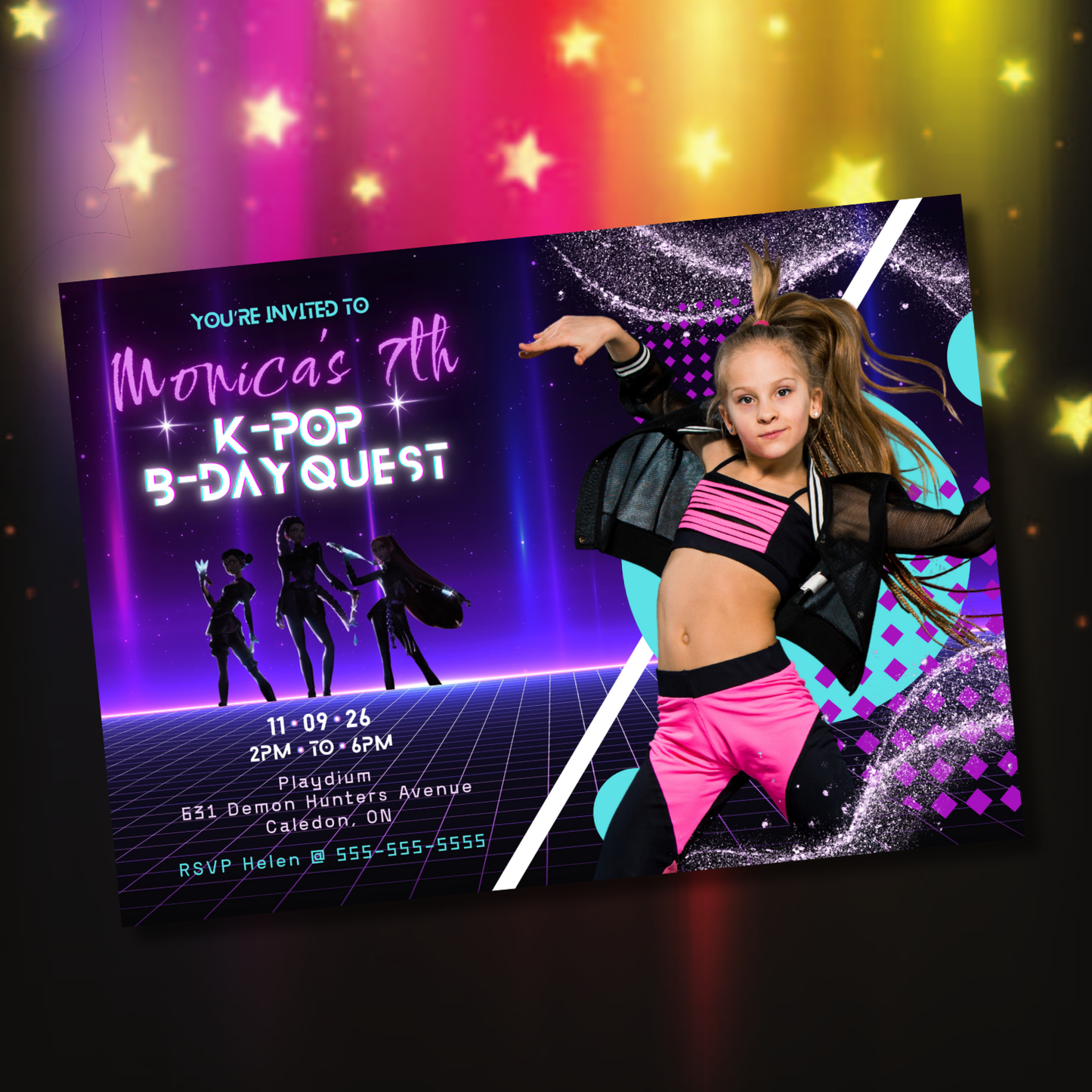 K-Pop Birthday Photo Invitation Template