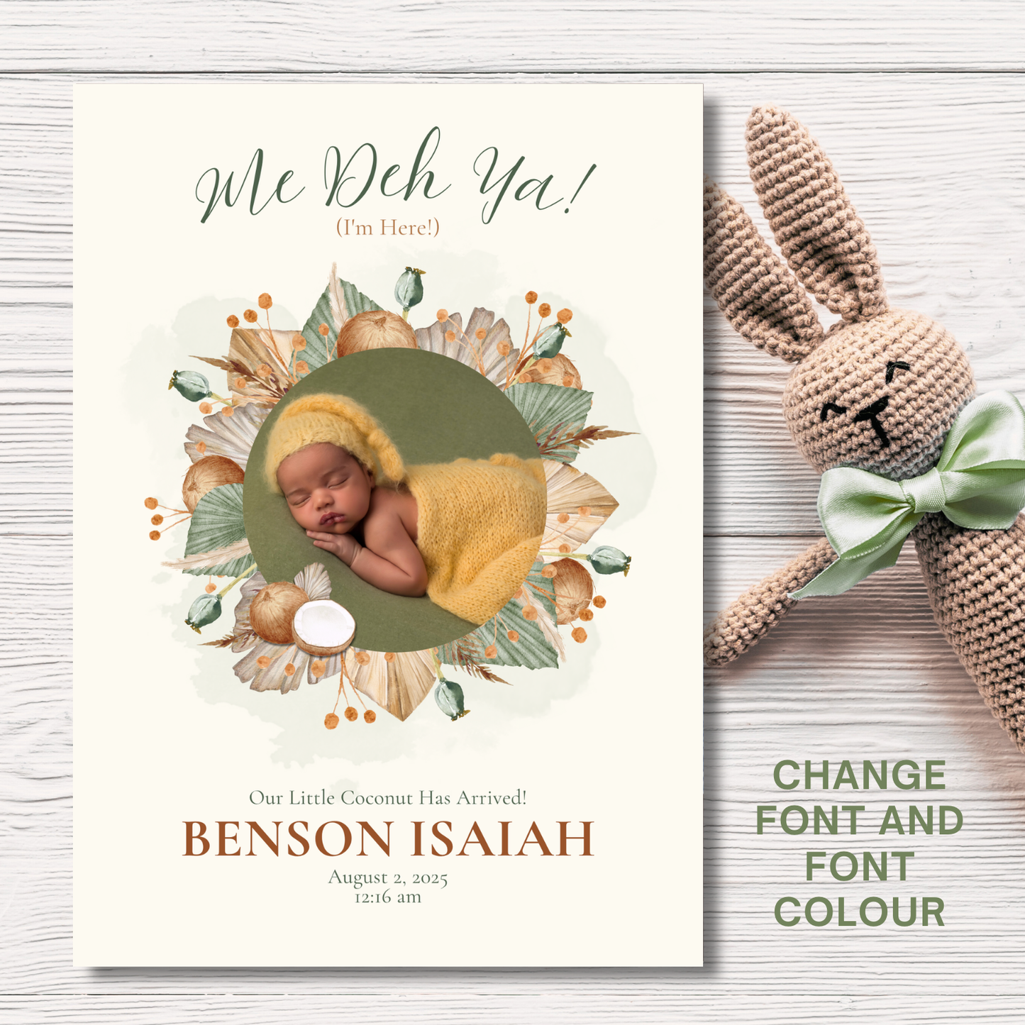 Me Deh Ya! (I'm Here!) Jamaican Birth Announcement