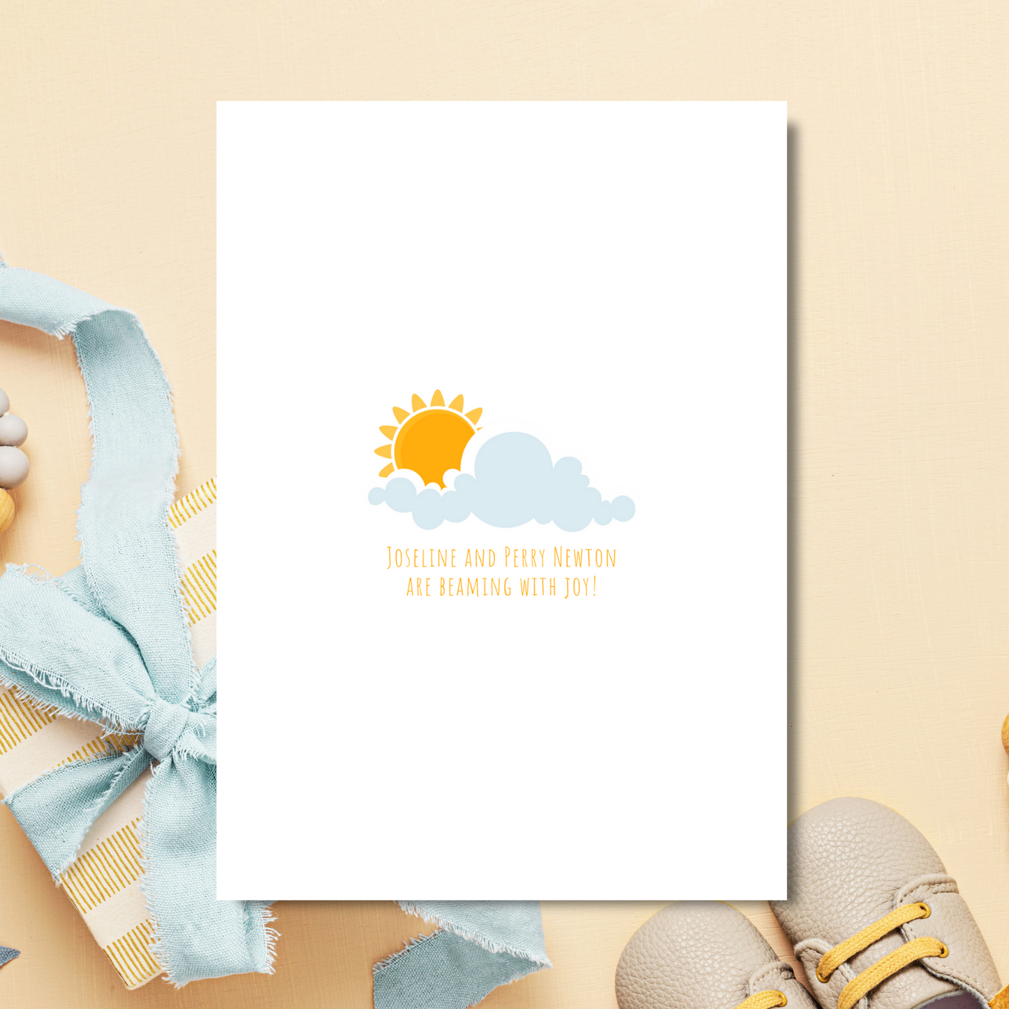 Our Little Sunbeam Is Here Baby Announcement Card