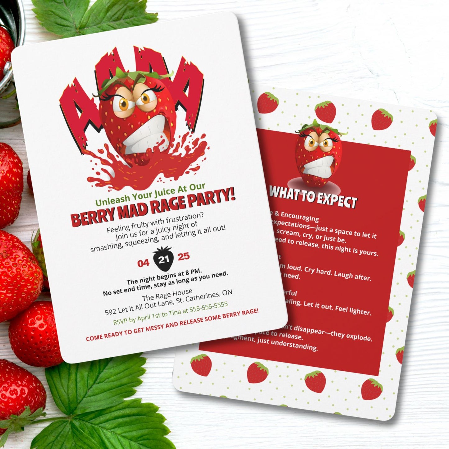 Berry Mad Rage Party Invitation