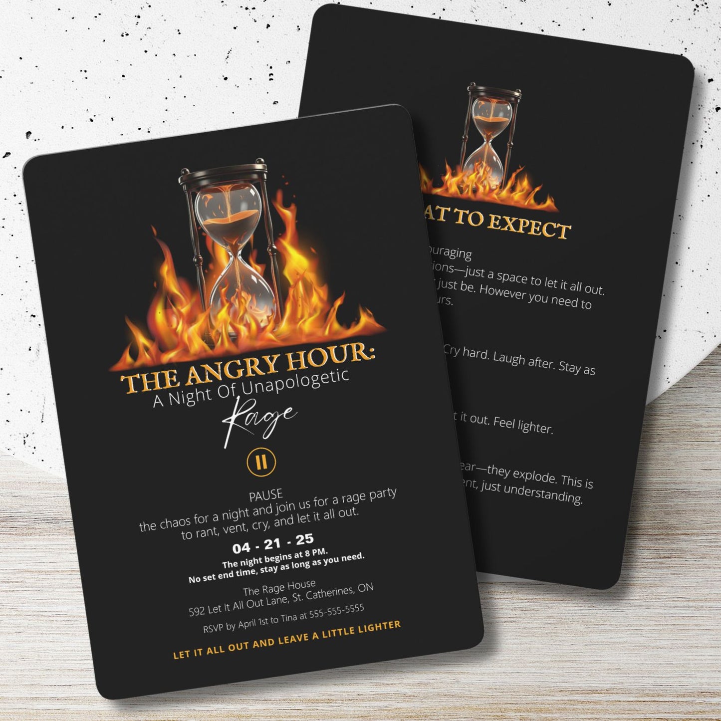 The Angry Hour Rage Party Invitation