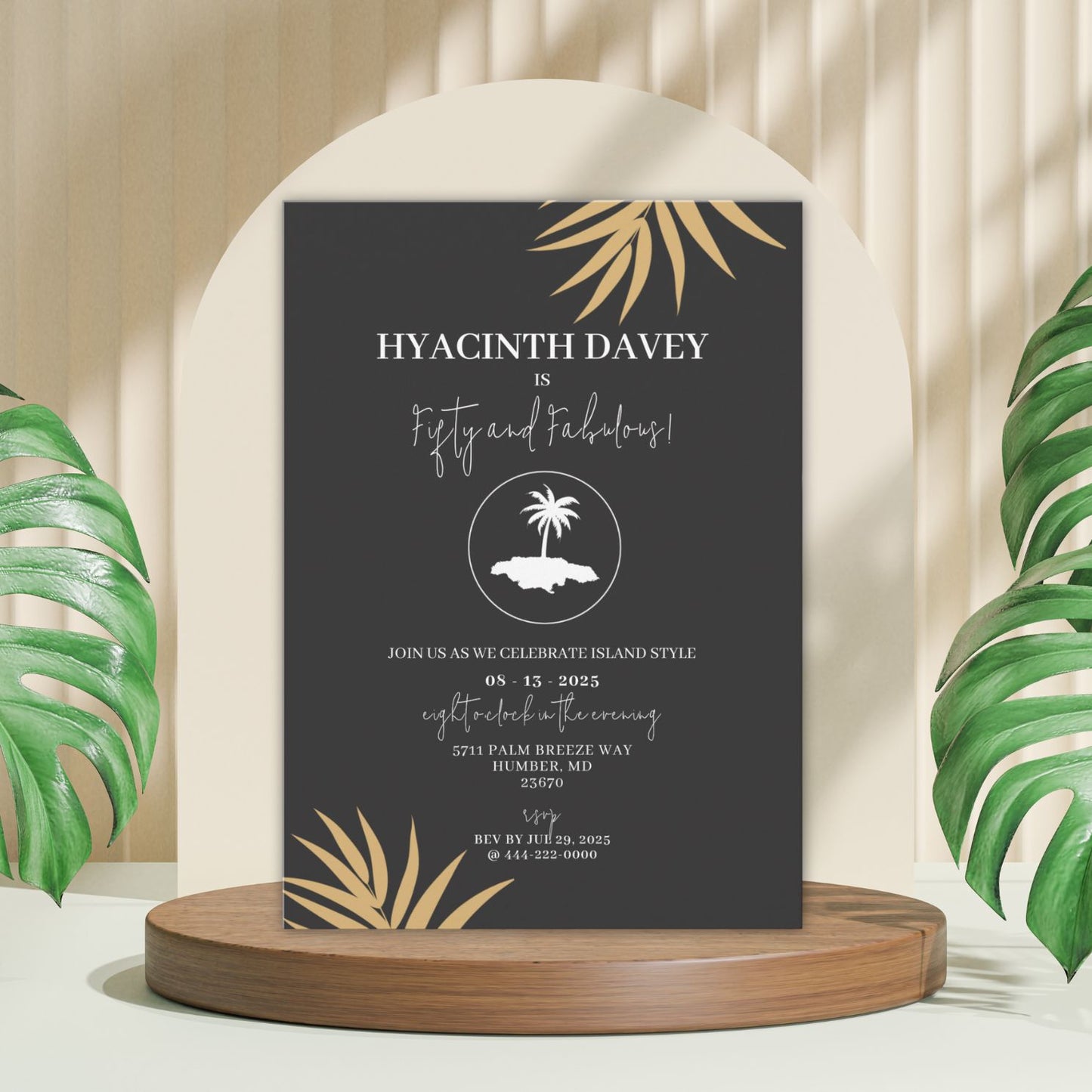 Island of Jamaica Birthday Party Invitation