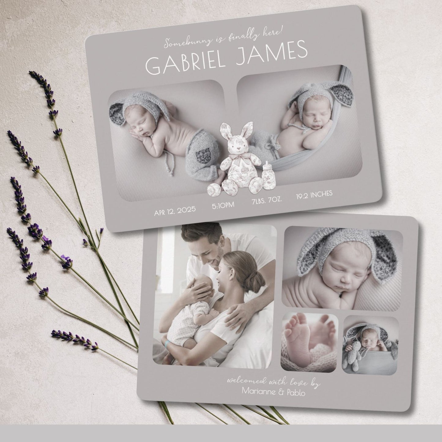 Somebunny Is Here Birth Announcement Card