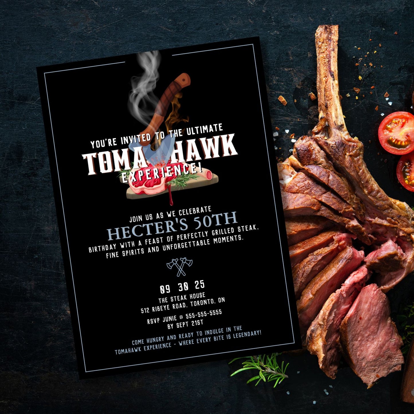Tomahawk Birthday Party Invitation