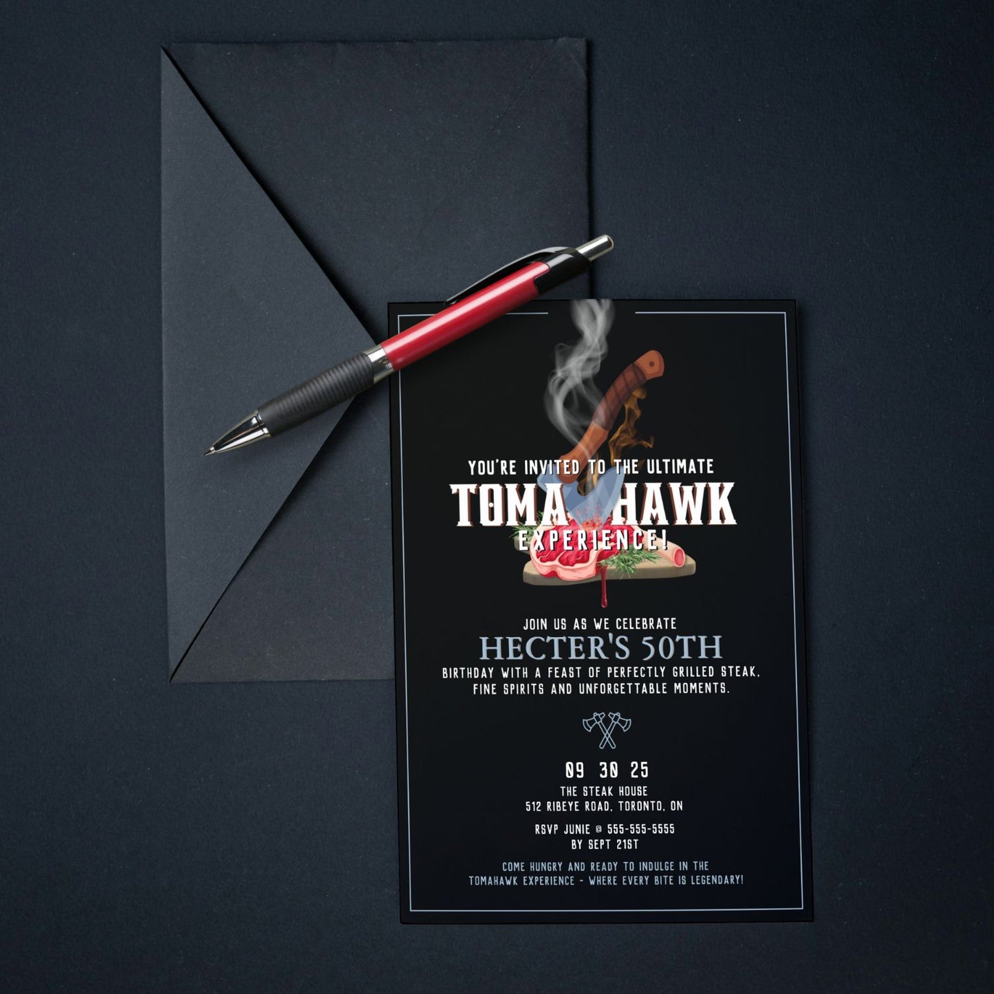Tomahawk Birthday Party Invitation