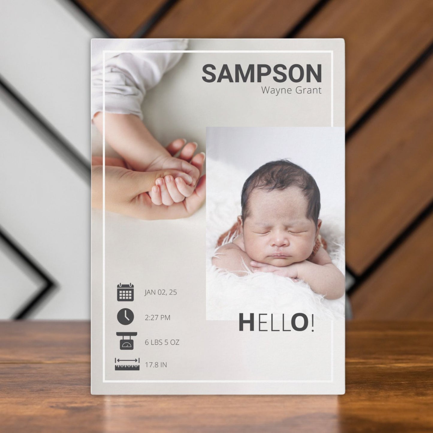 Modern Photo Birth Announcement Card