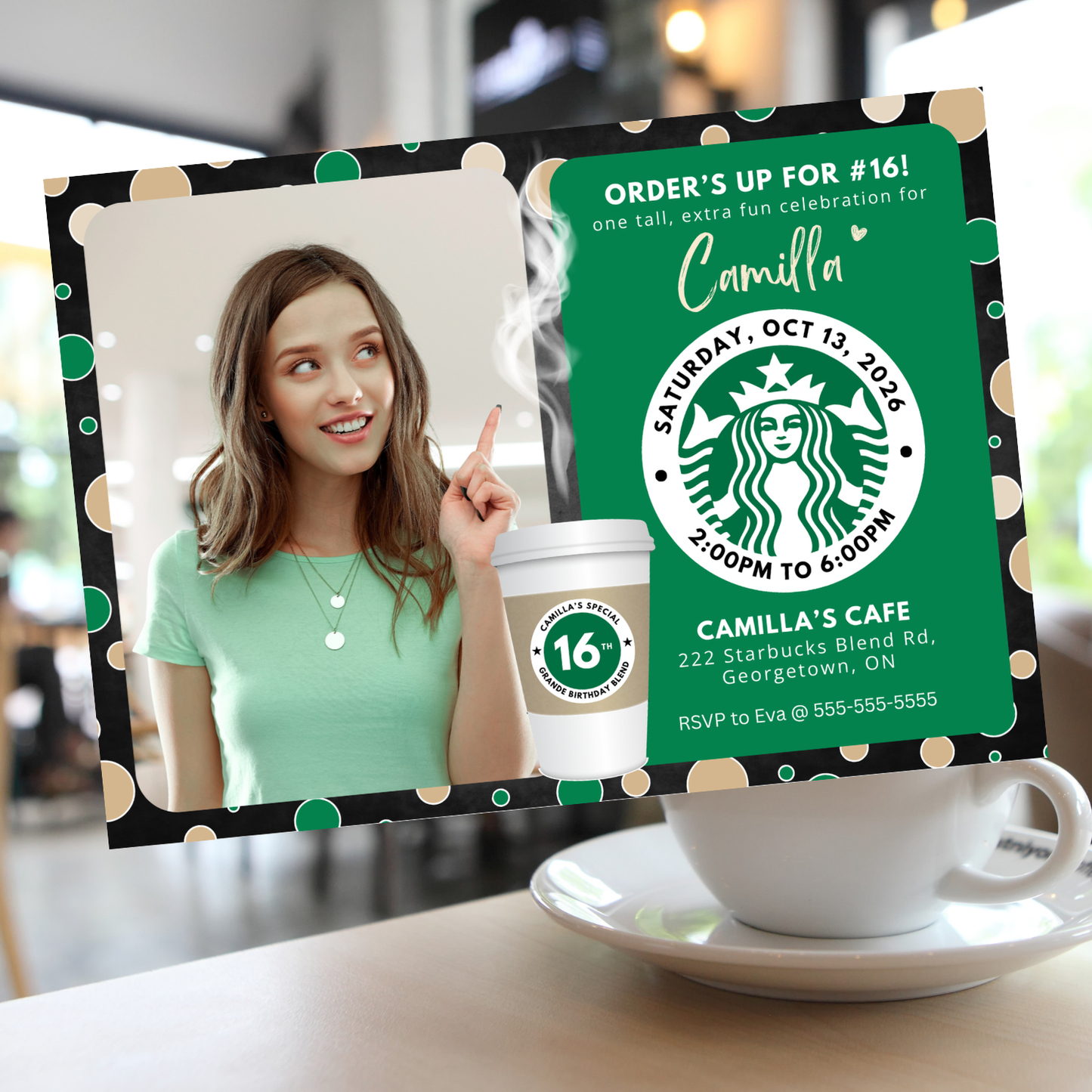 Starbucks Theme Birthday Balloon Bouquet