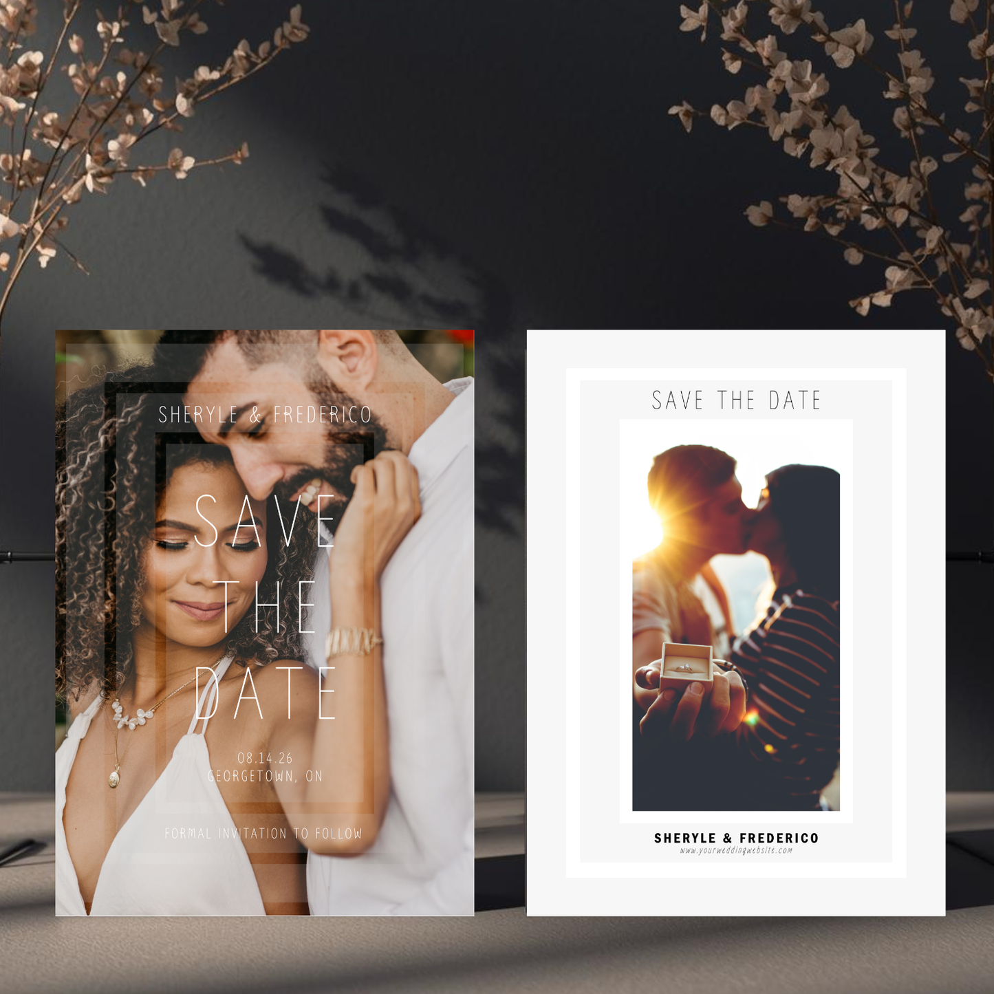 Modern Photo Wedding Save The Date Card Template