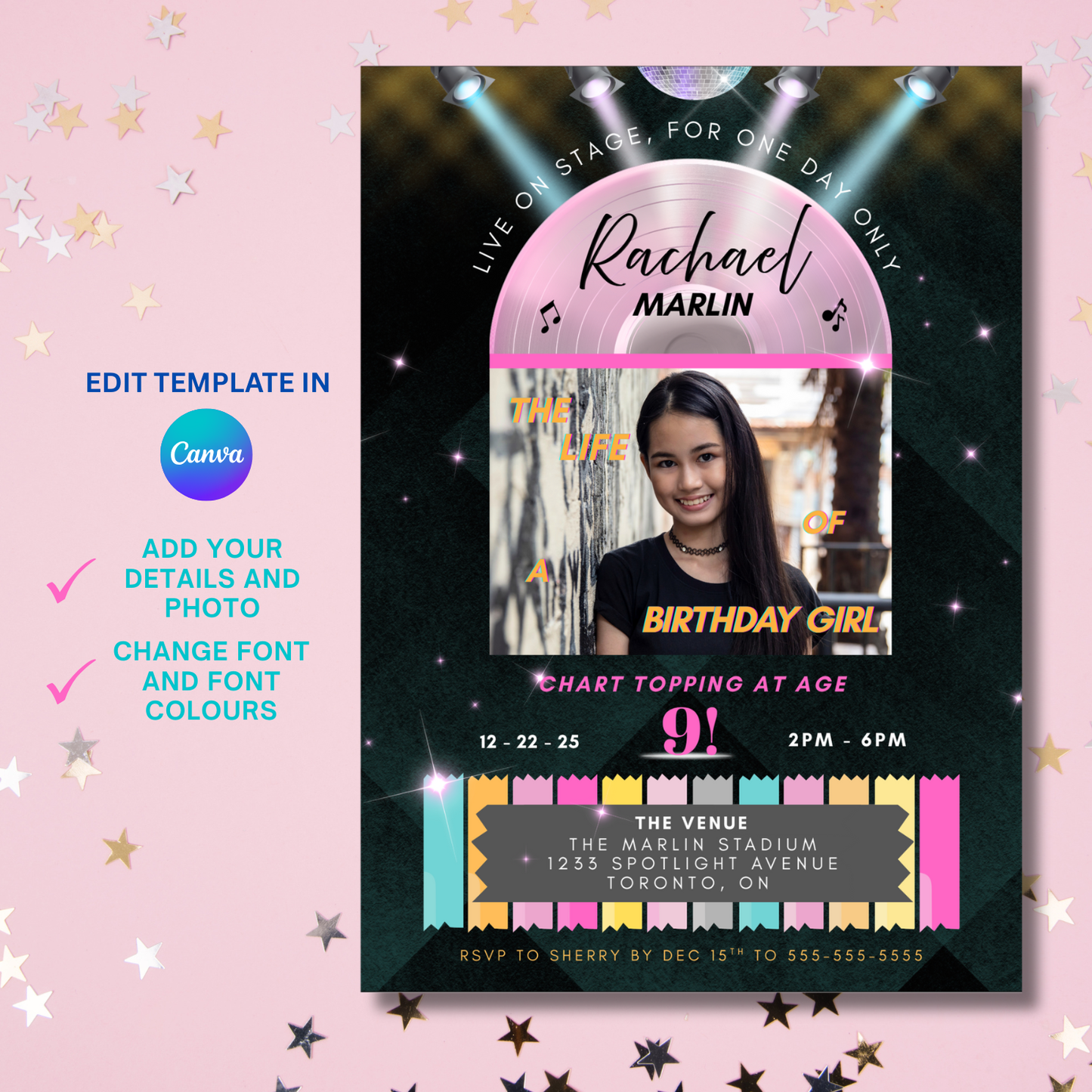 The Life Of A Birthday Girl Taylor Swift Theme Bday Invite Template