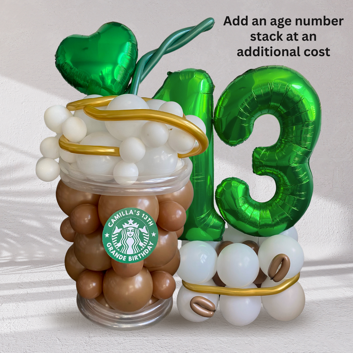 Starbucks Theme Birthday Balloon Bouquet