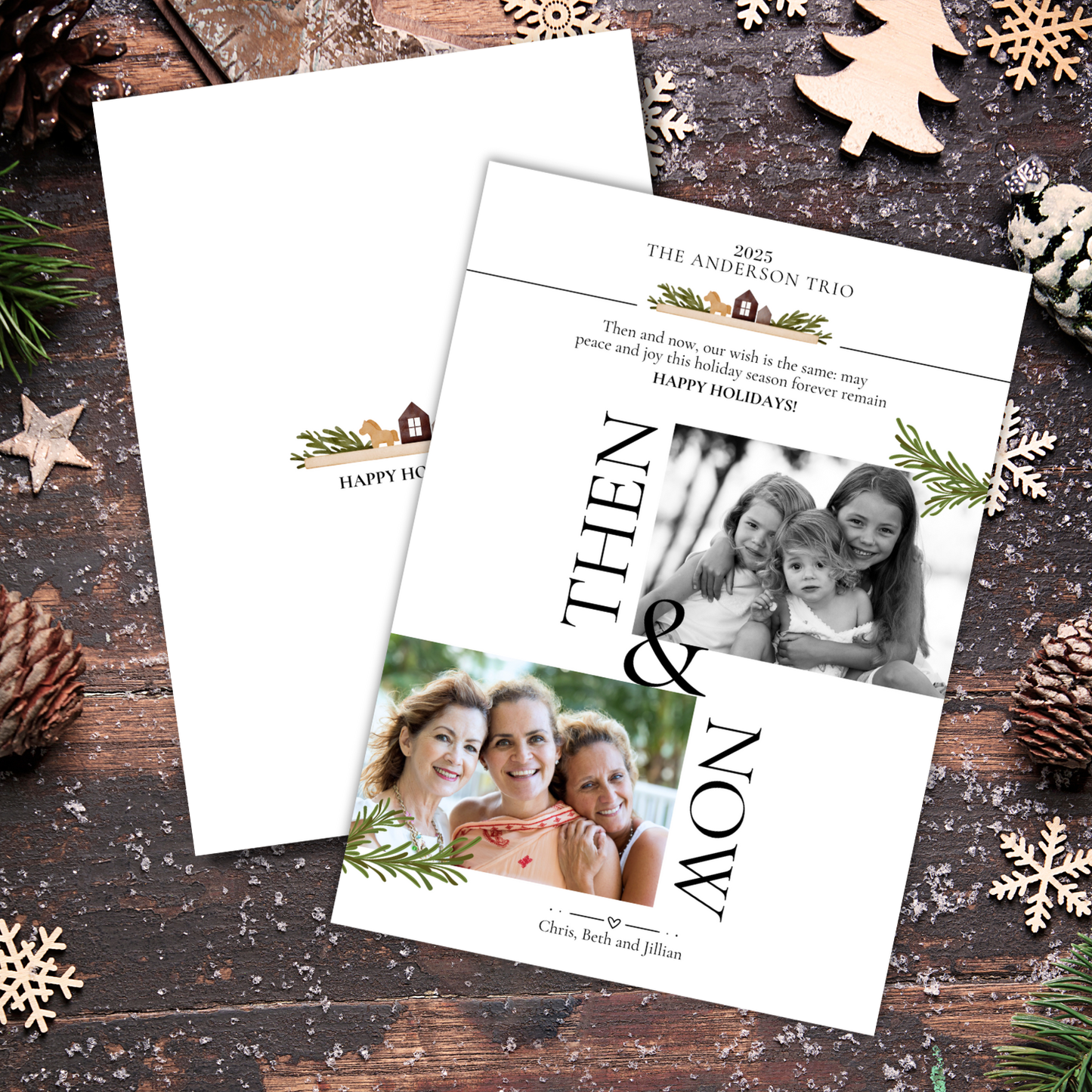 Then & Now Holiday Photo Card