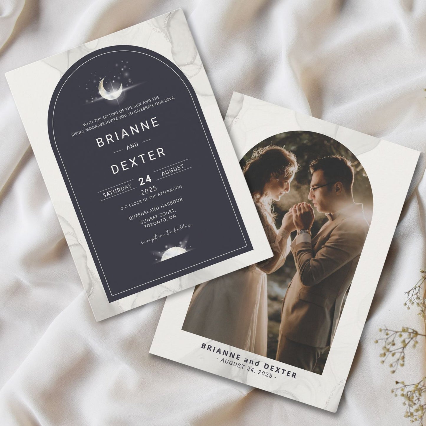 Contemporary Celestial Wedding Invitation