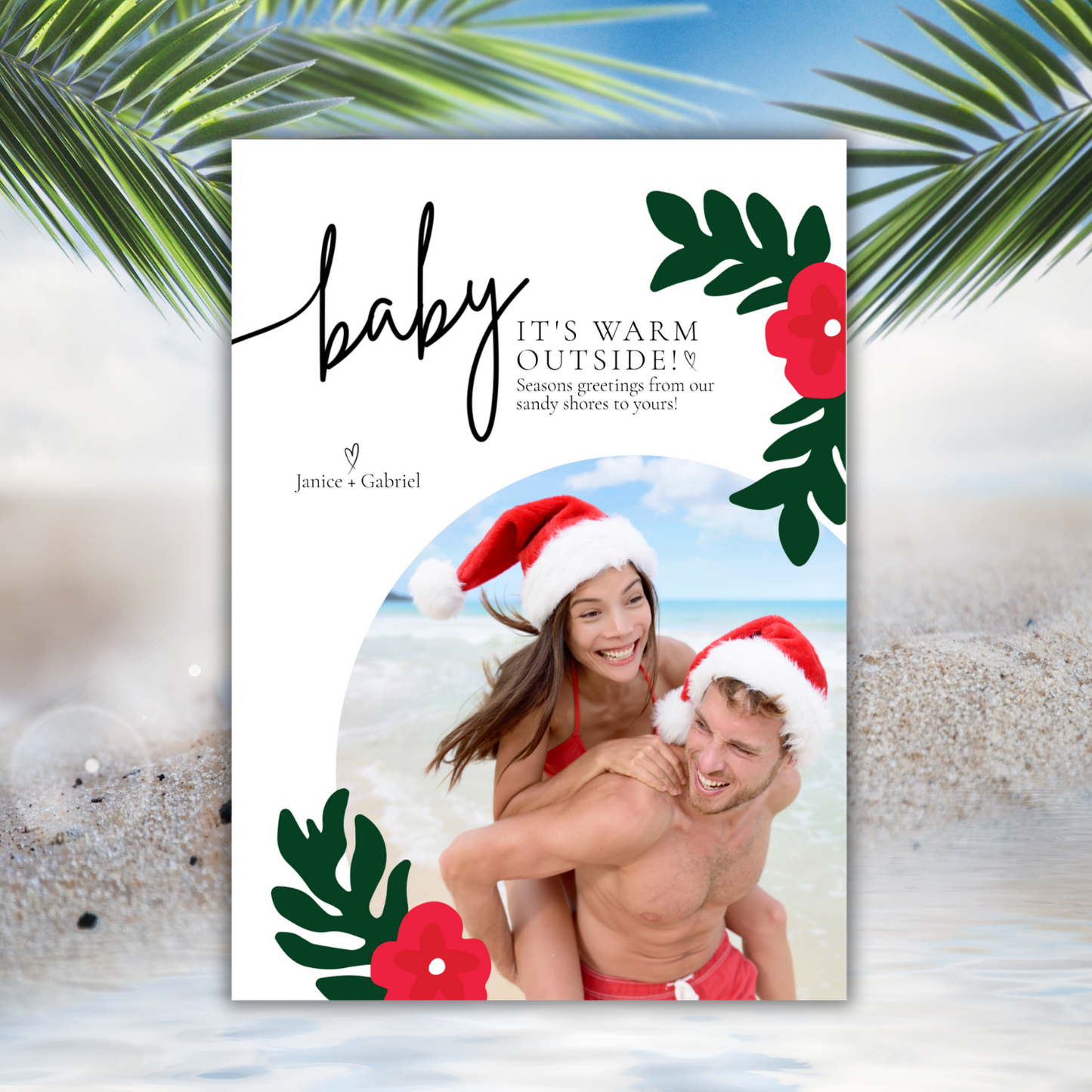 Baby It's Warm Outside Christmas Photo Card