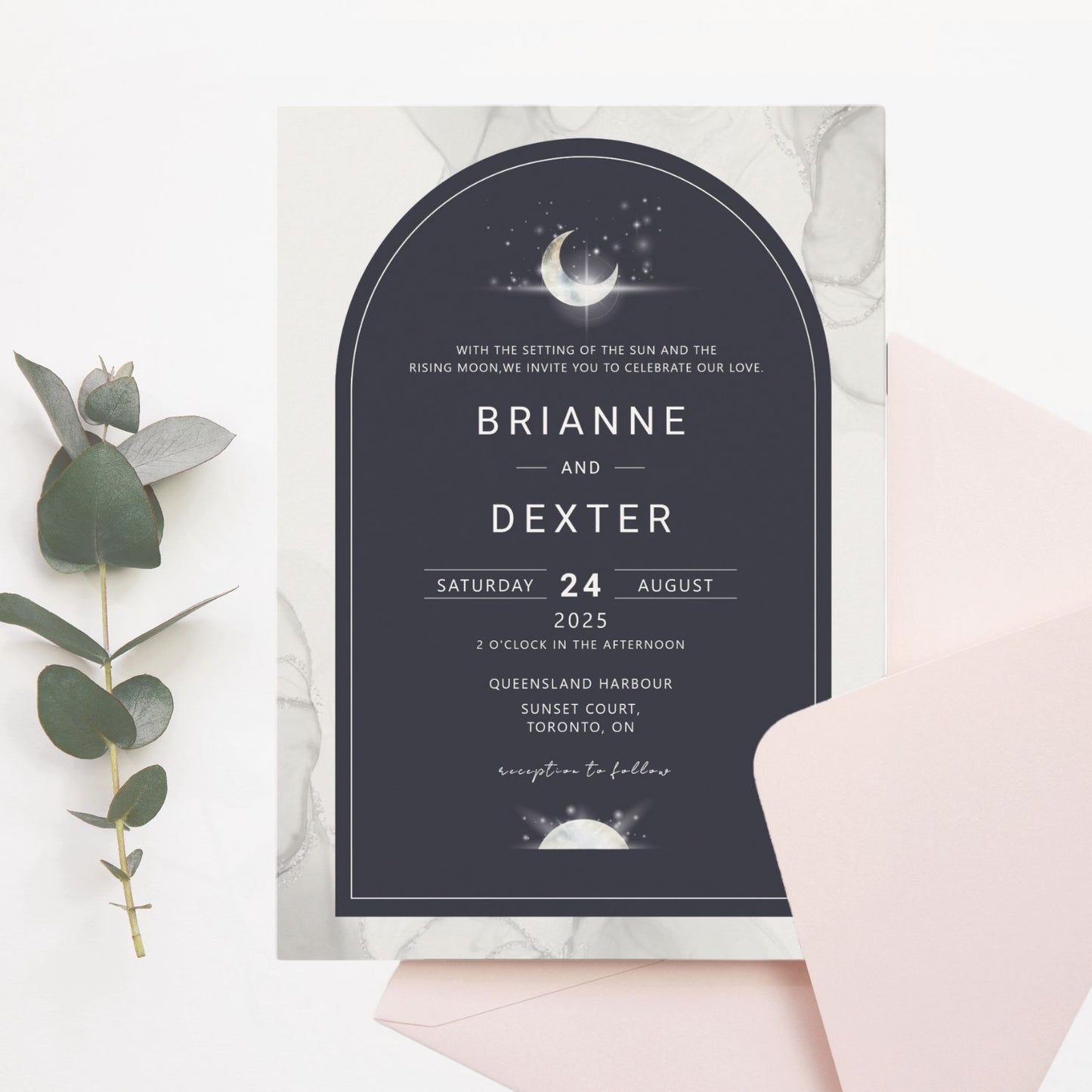 Contemporary Celestial Wedding Invitation