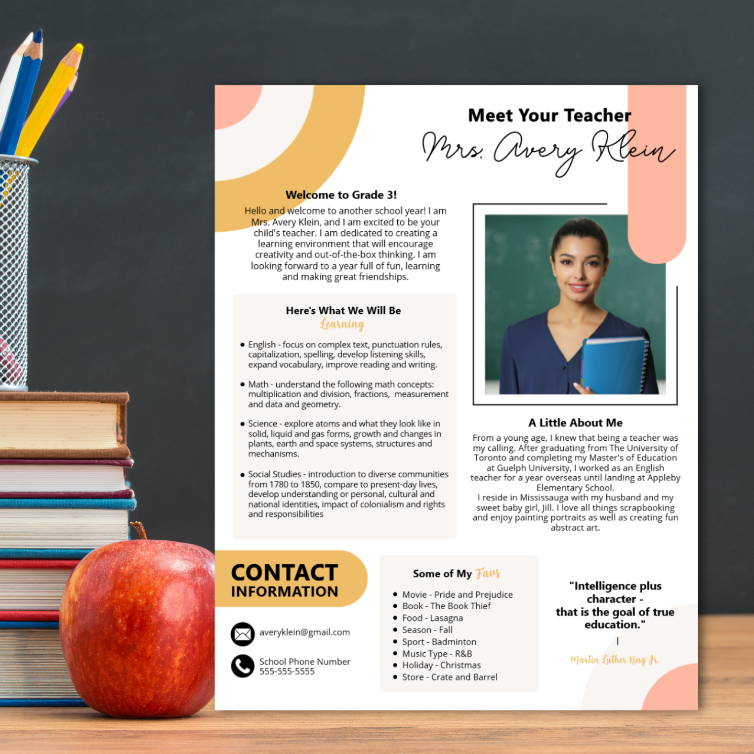 Contemporary Meet The Teacher Template, Meet The Professor Template, B ...