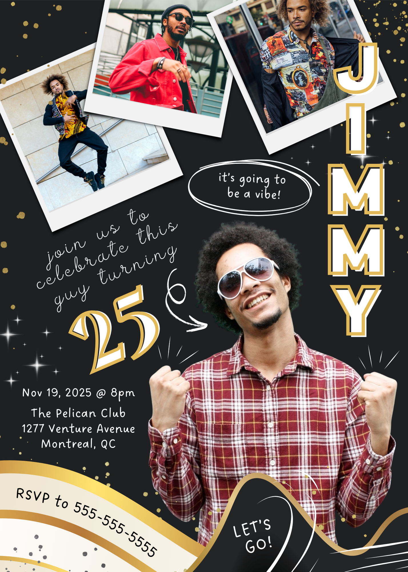 Urban Birthday Vibes Photo Birthday Invite