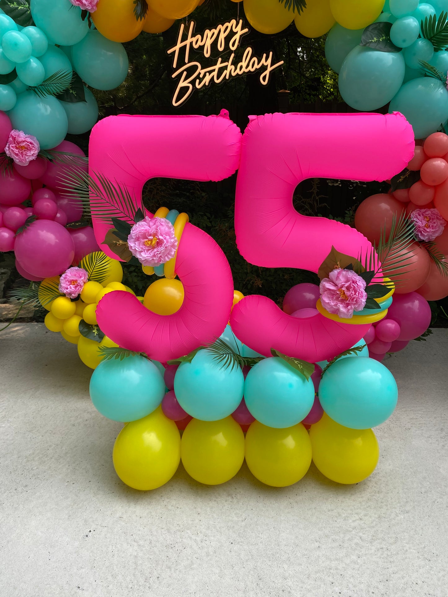 Tropical Theme Circle Arch Backdrop
