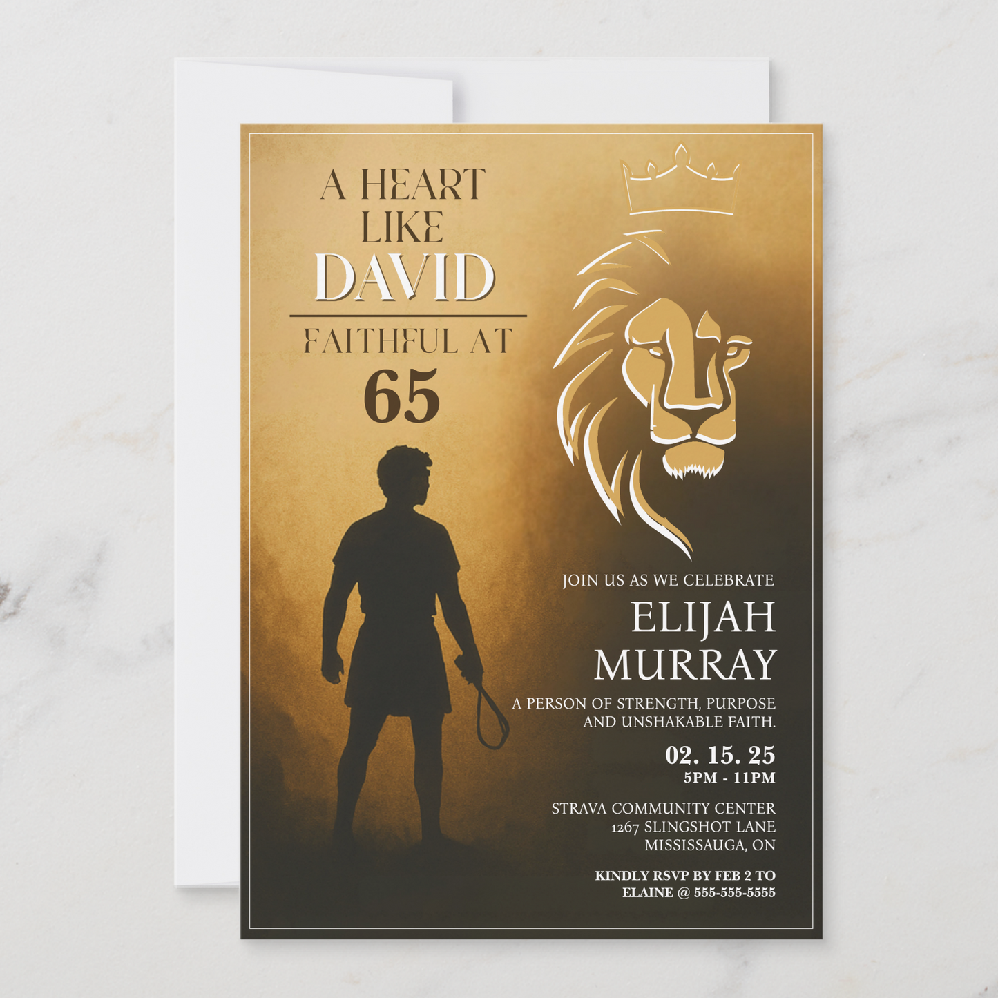 A Heart Like David Birthday Invitation