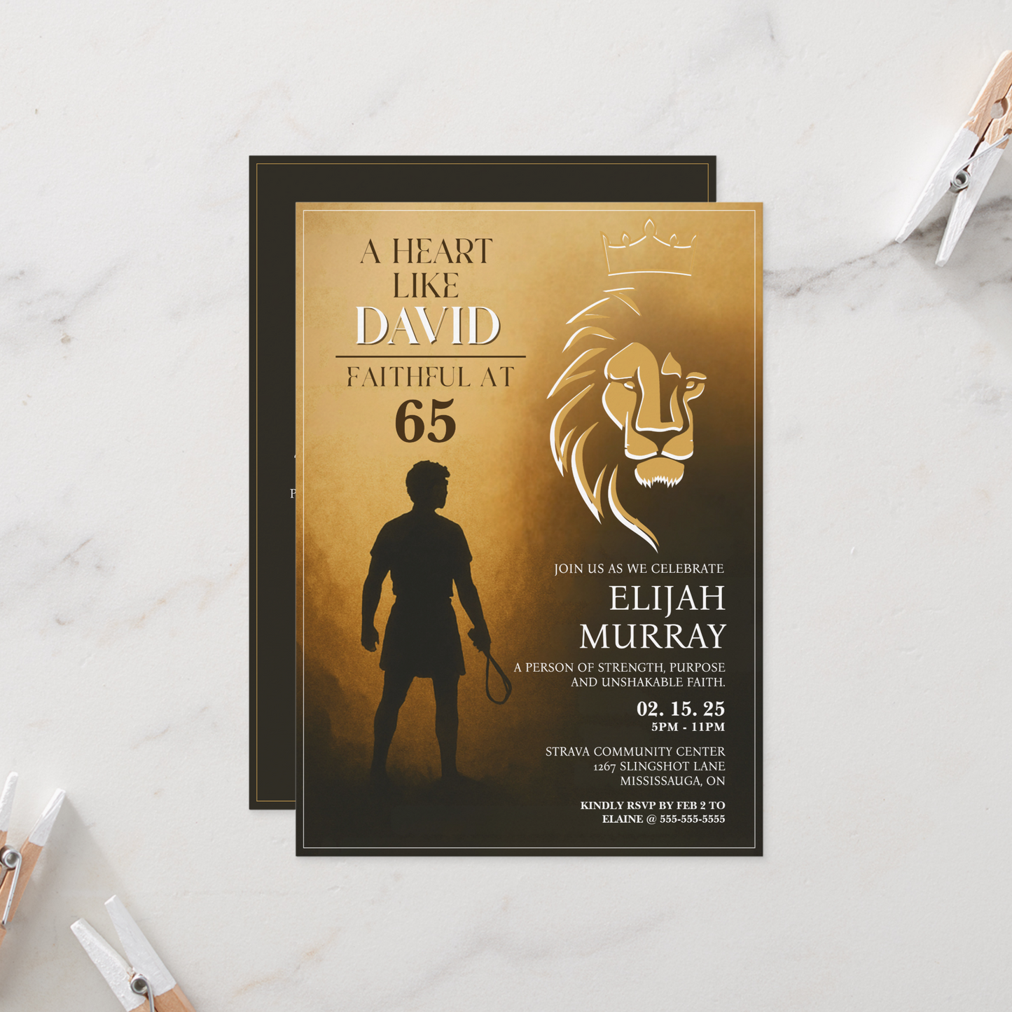 A Heart Like David Birthday Invitation