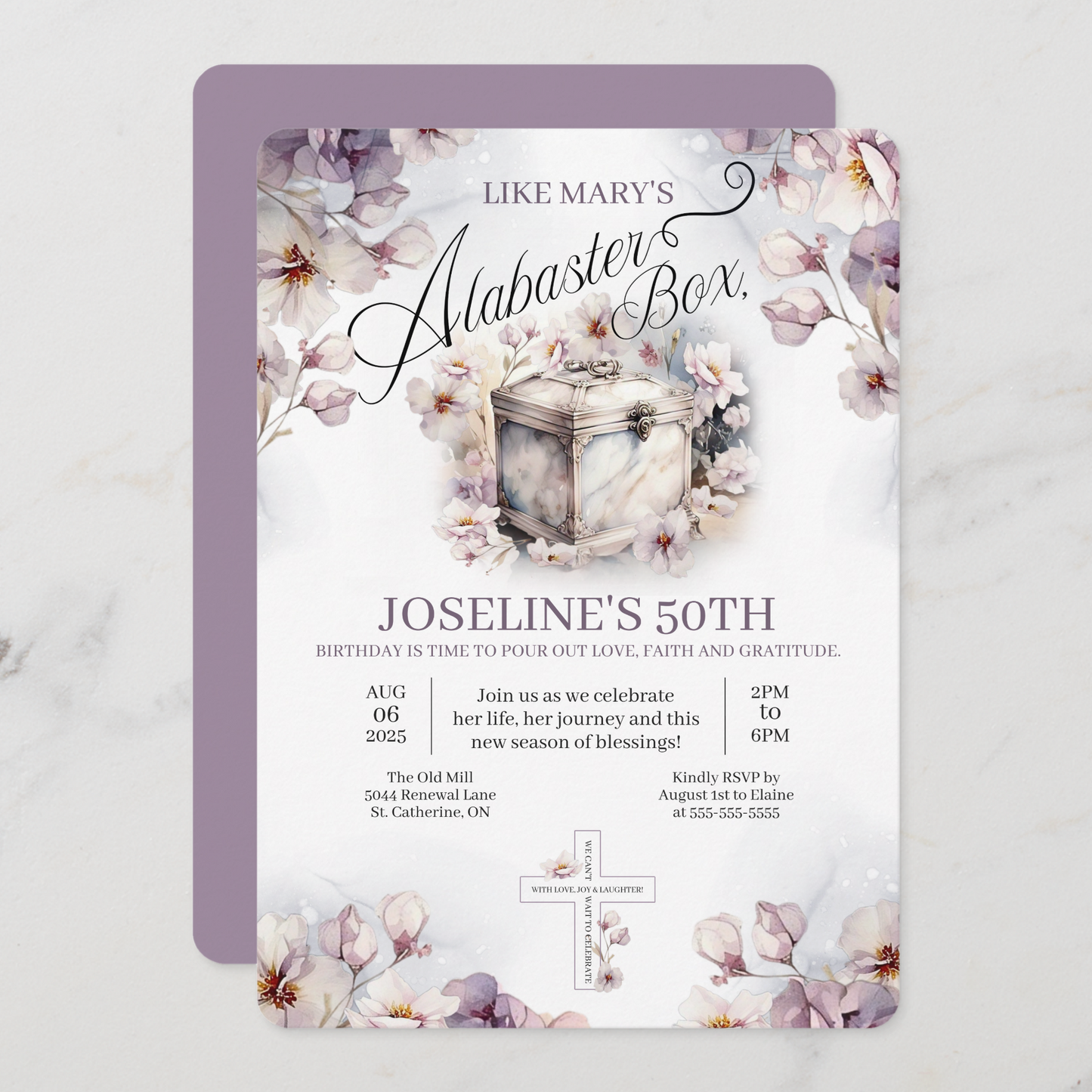 Alabaster Box Birthday Invitation Template