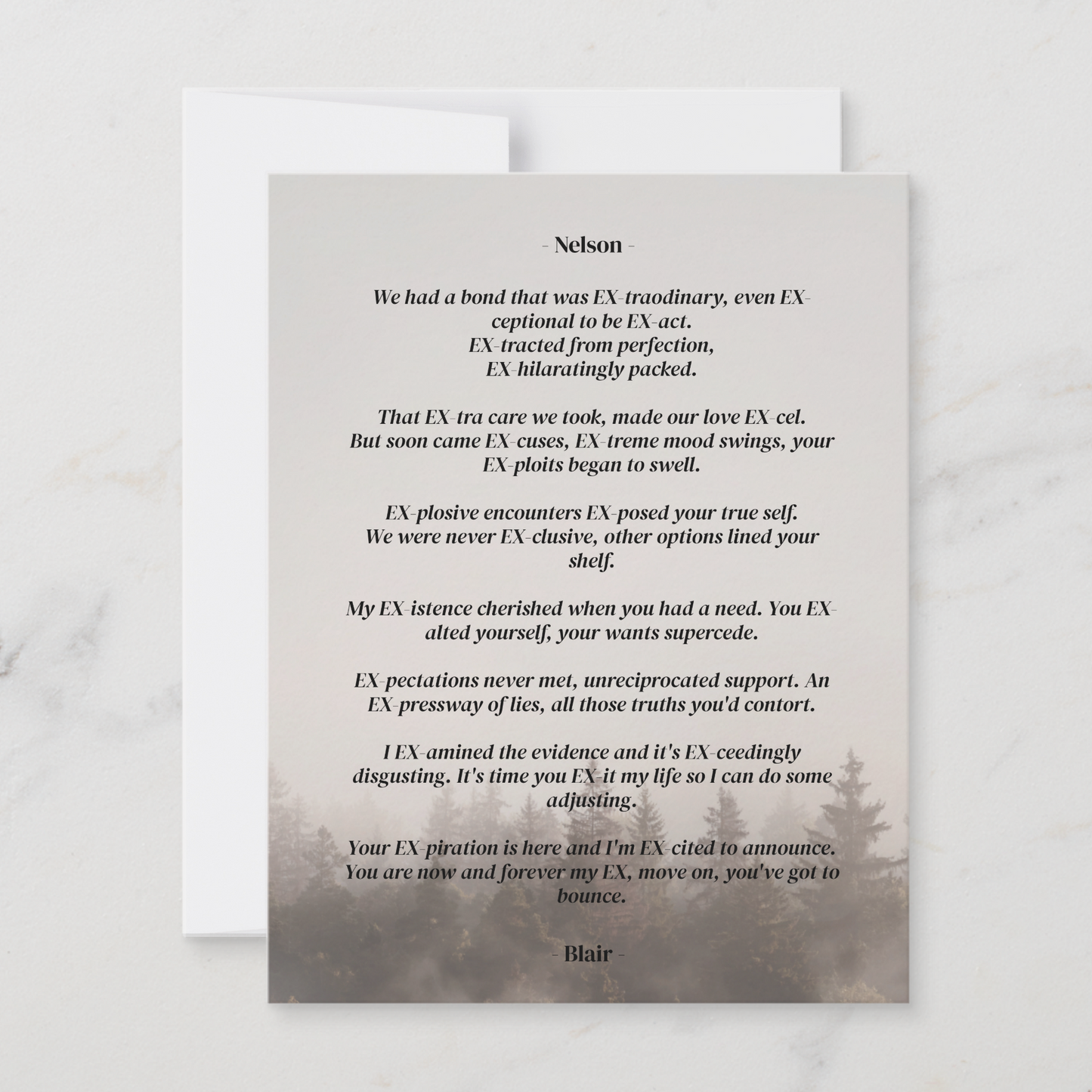 An EX Story Card, Relationship Card