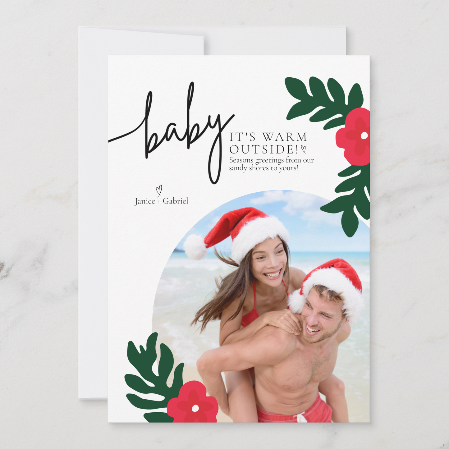 Baby It's Warm Outside Christmas Photo Card