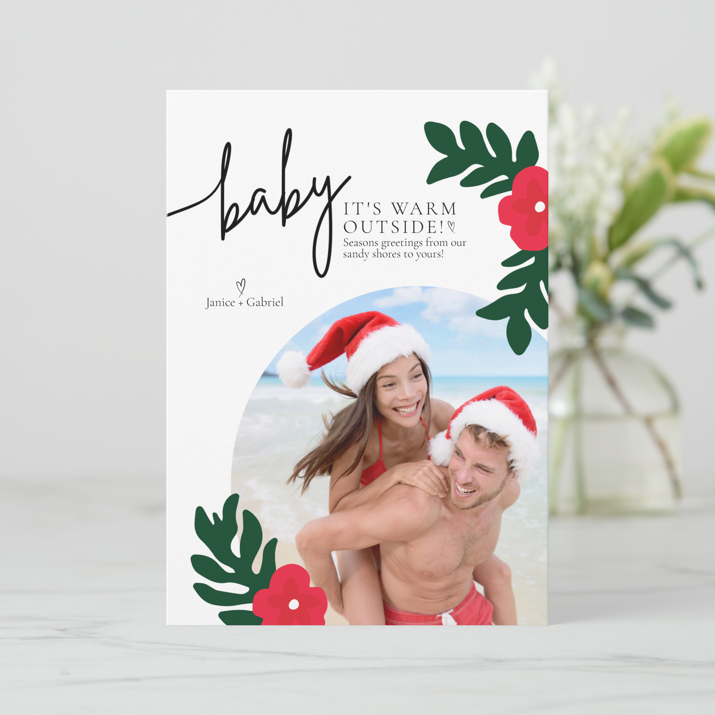 Baby It's Warm Outside Christmas Photo Card