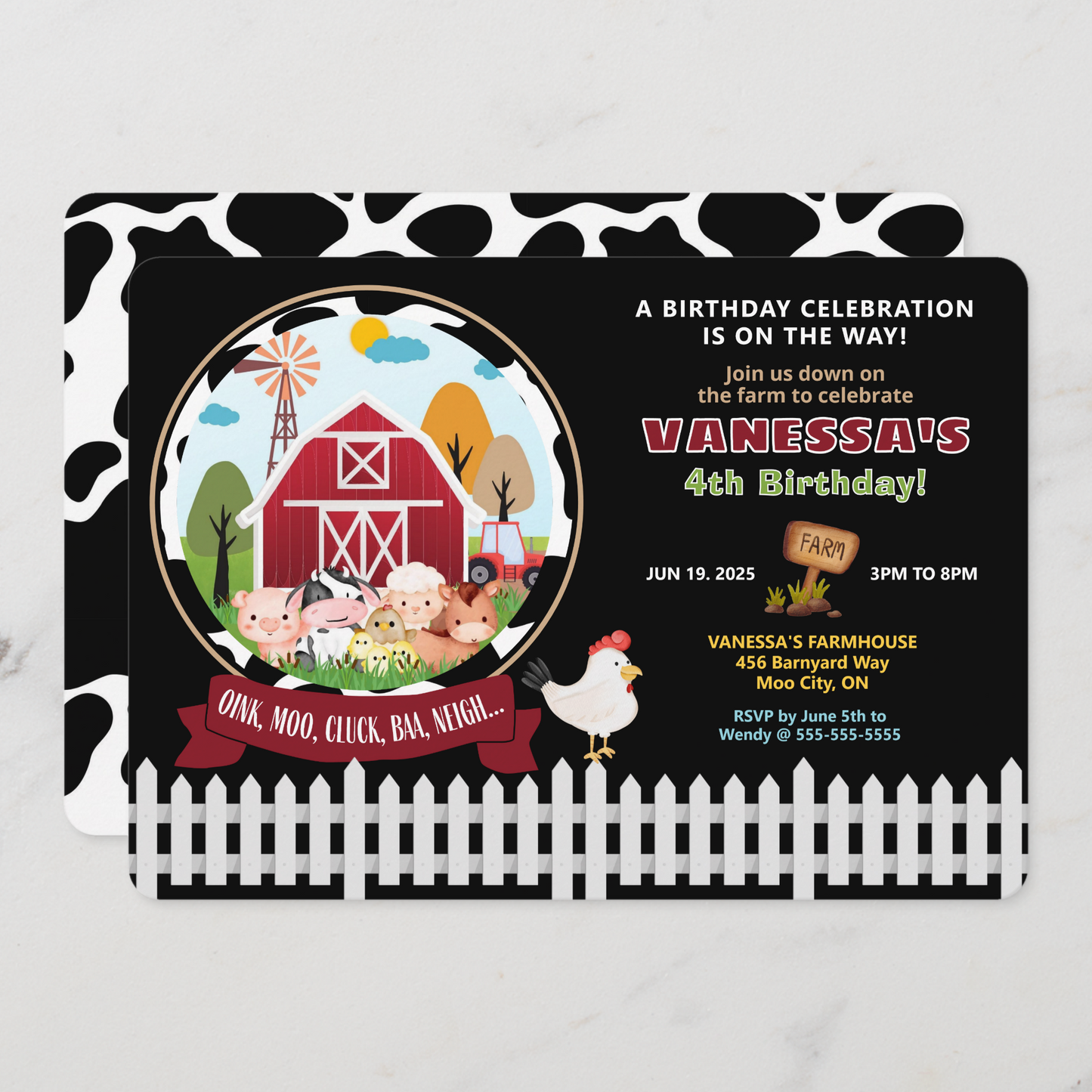 Barnyard Bash Birthday Invitation