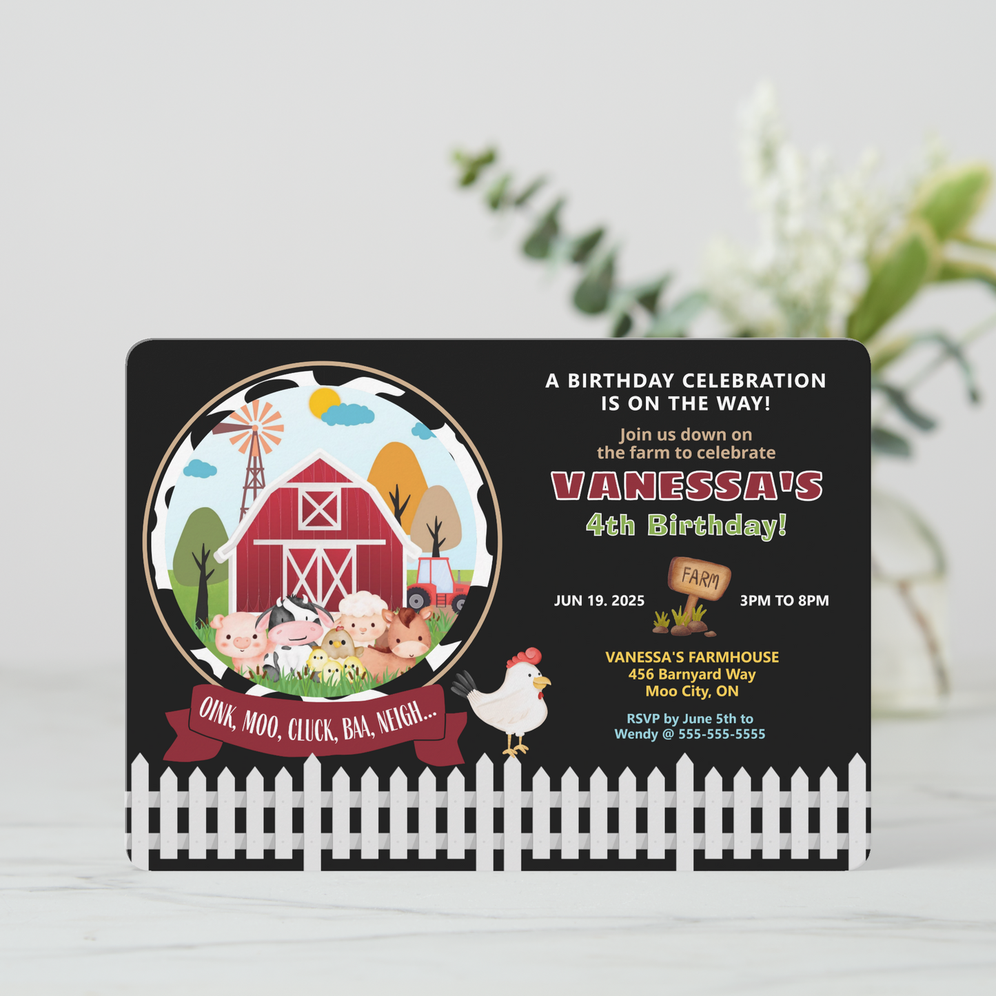 Barnyard Bash Birthday Invitation