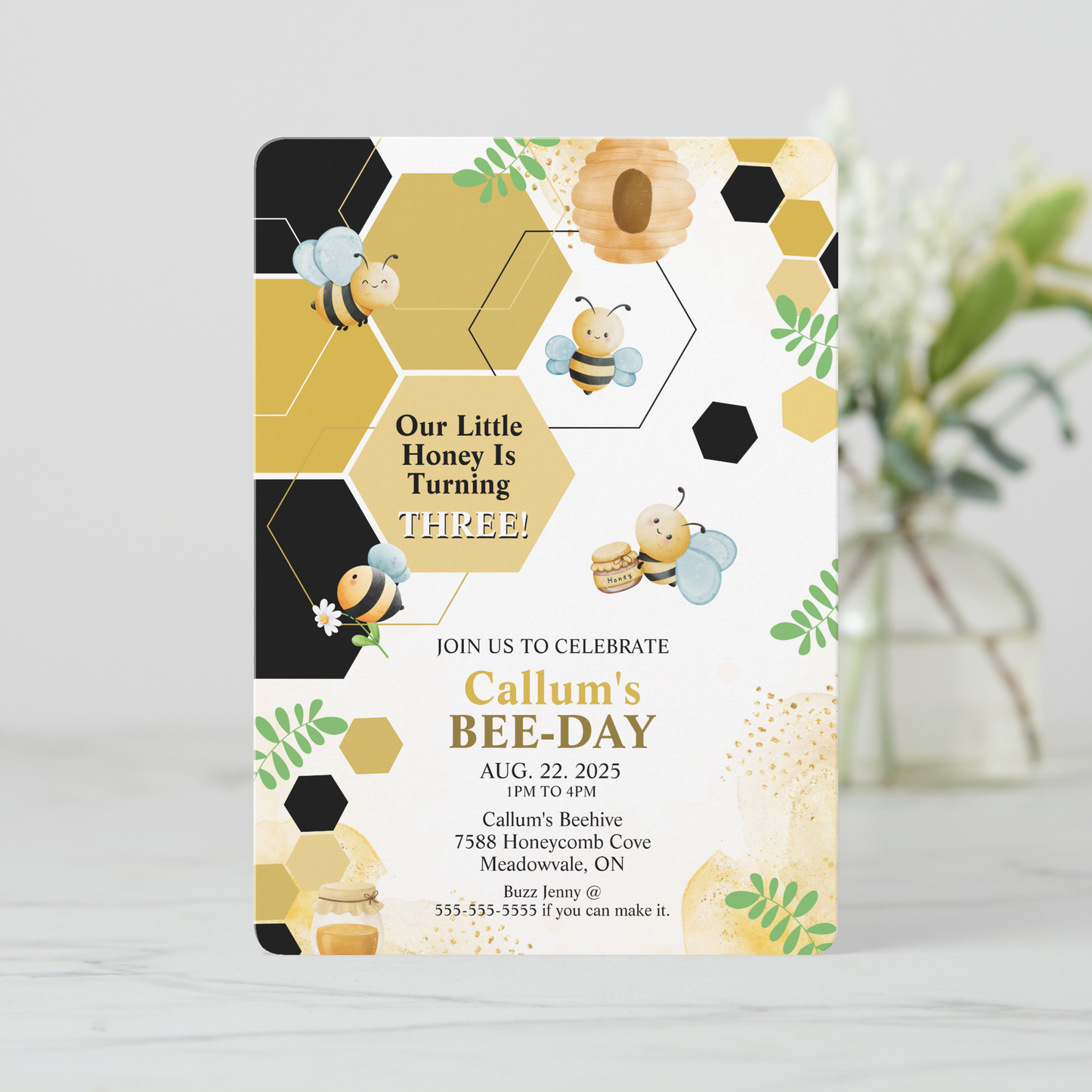 Bee-Day Birthday Invitation
