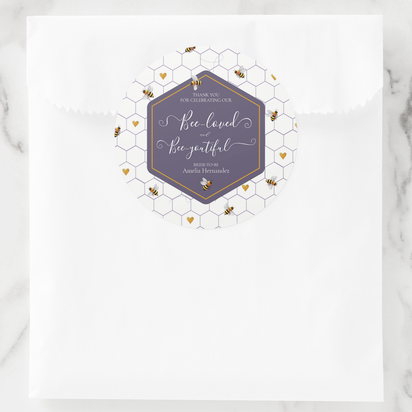Bee-Loved and Bee-Youtiful Bridal Shower Classic Round Sticker