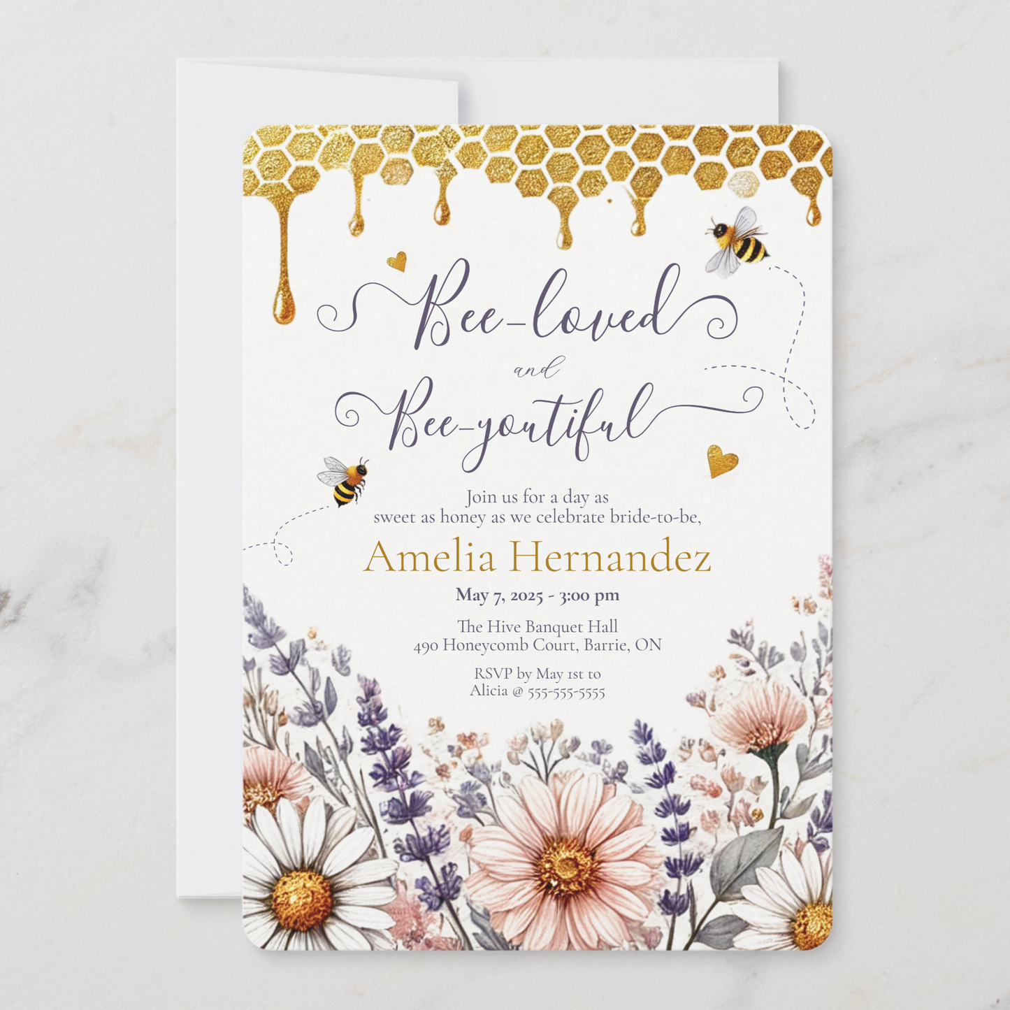 Bee-Loved and Bee-Youtiful Bridal Shower Invitation