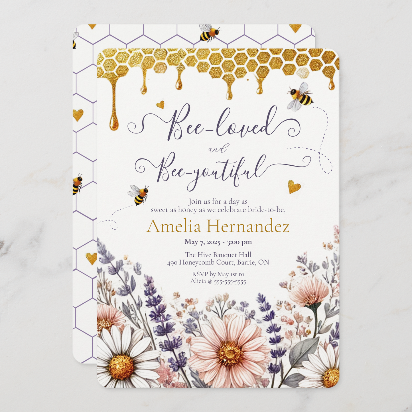 Bee-Loved and Bee-Youtiful Bridal Shower Invitation