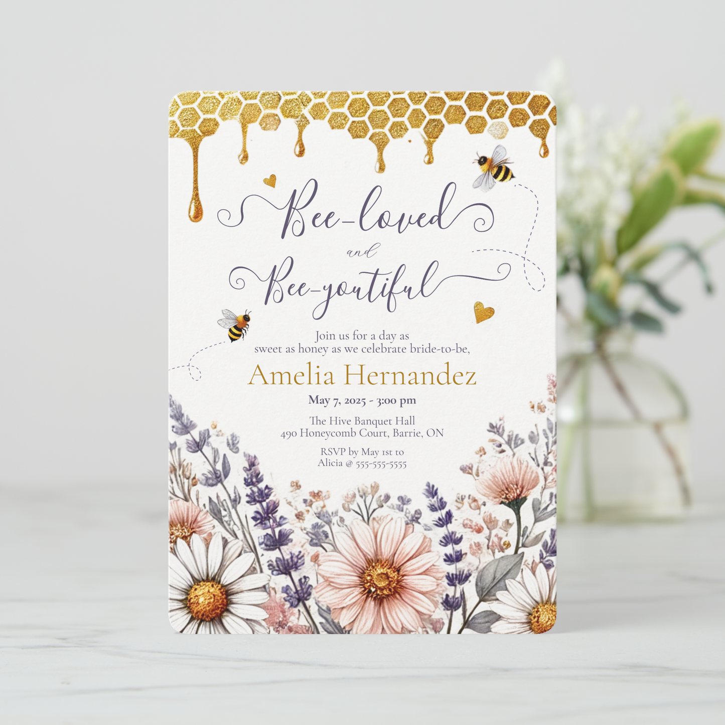 Bee-Loved and Bee-Youtiful Bridal Shower Invitation