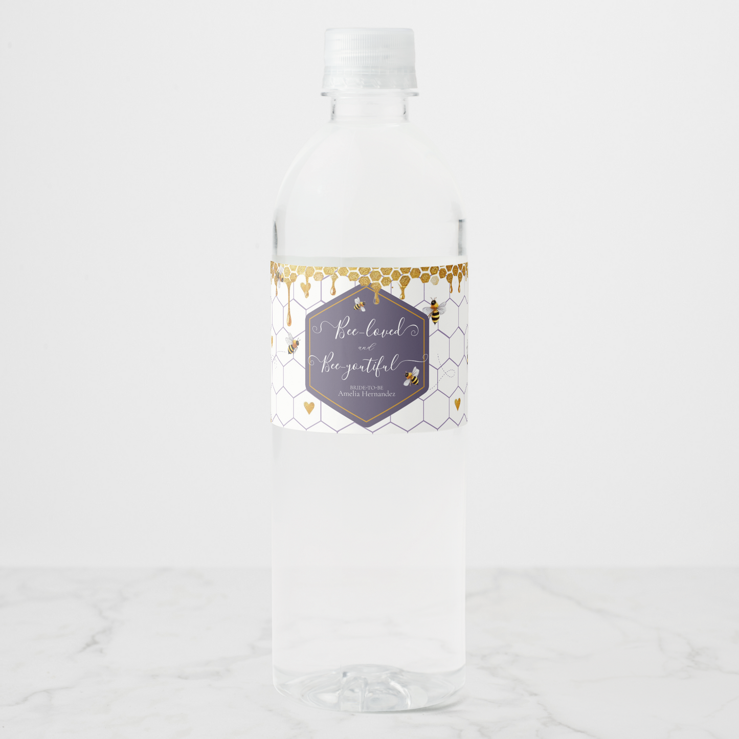 Bee-loved and Bee-youtiful Water Bottle Label
