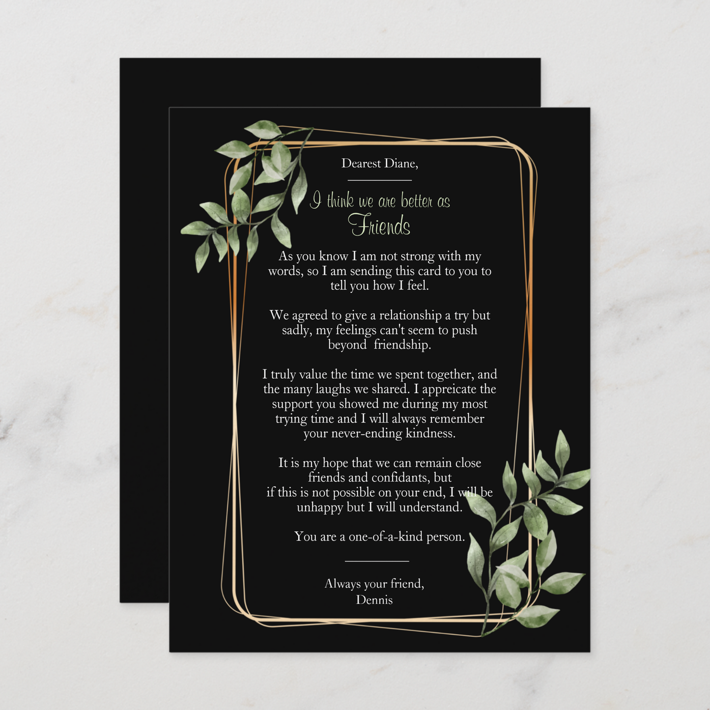Better As Friends Breakup Card
