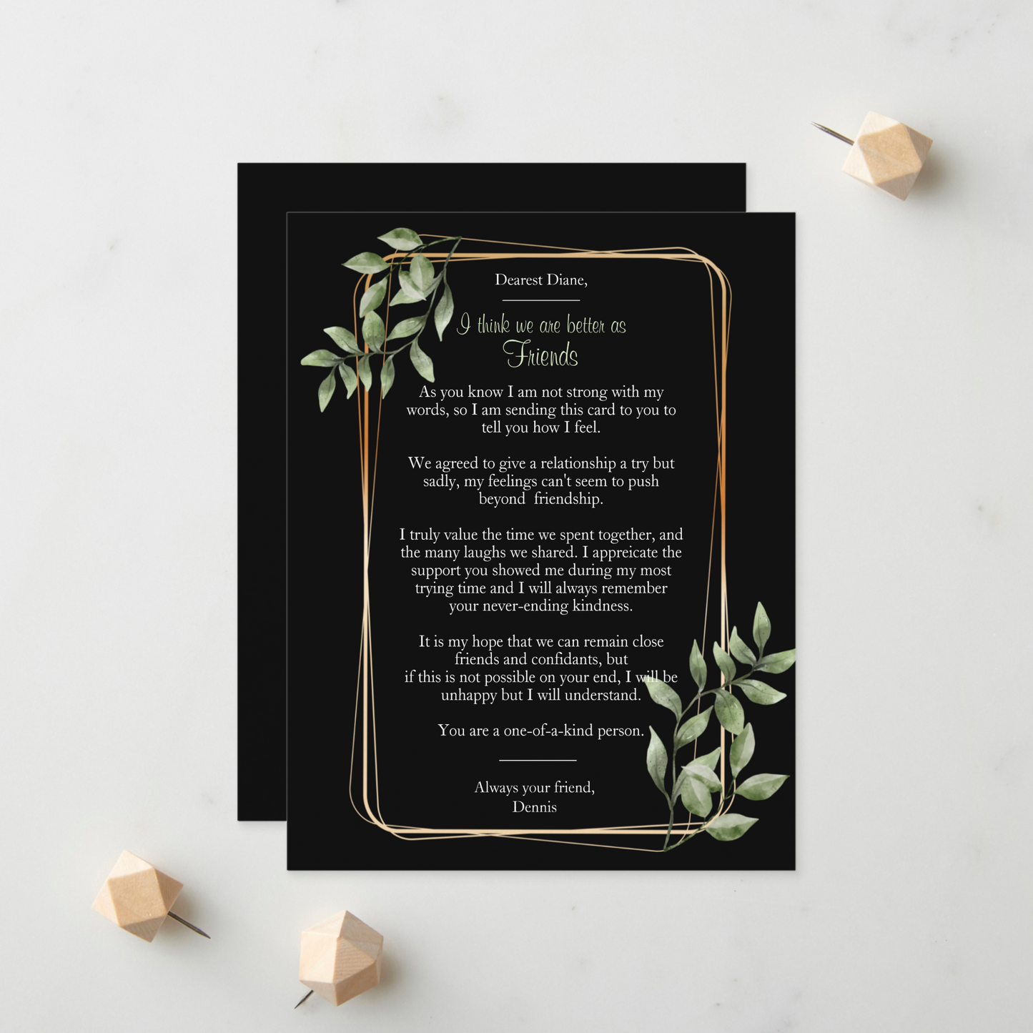 Better As Friends Breakup Card