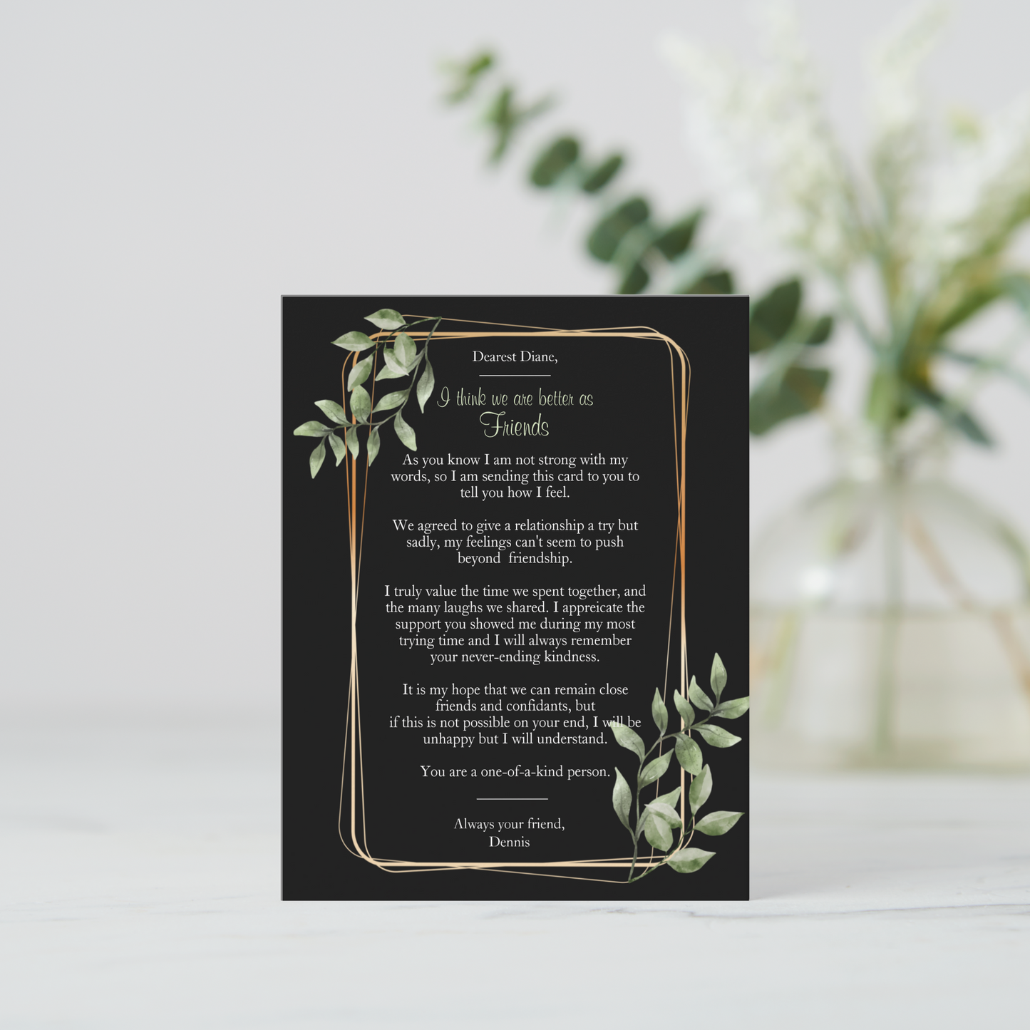 Better As Friends Breakup Card