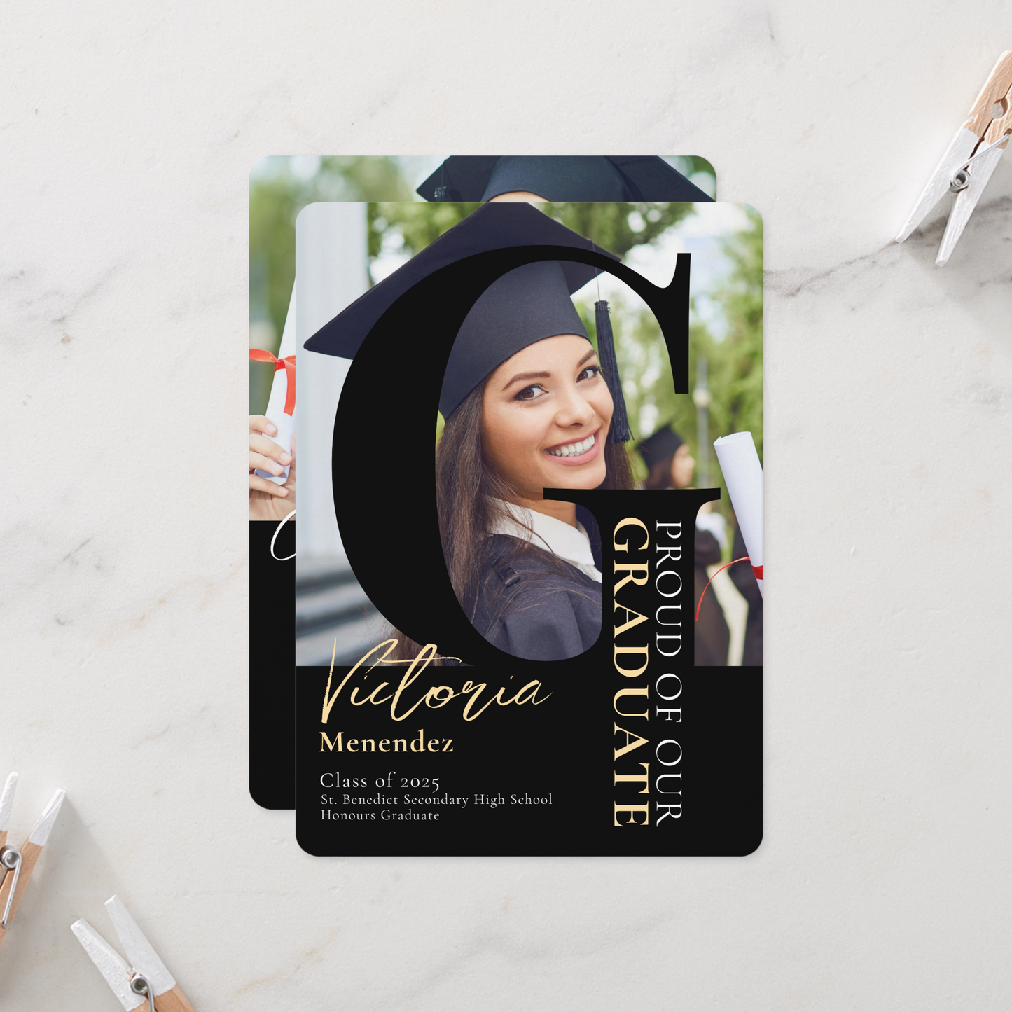 Big 'G' Graduation Party Photo Invitation
