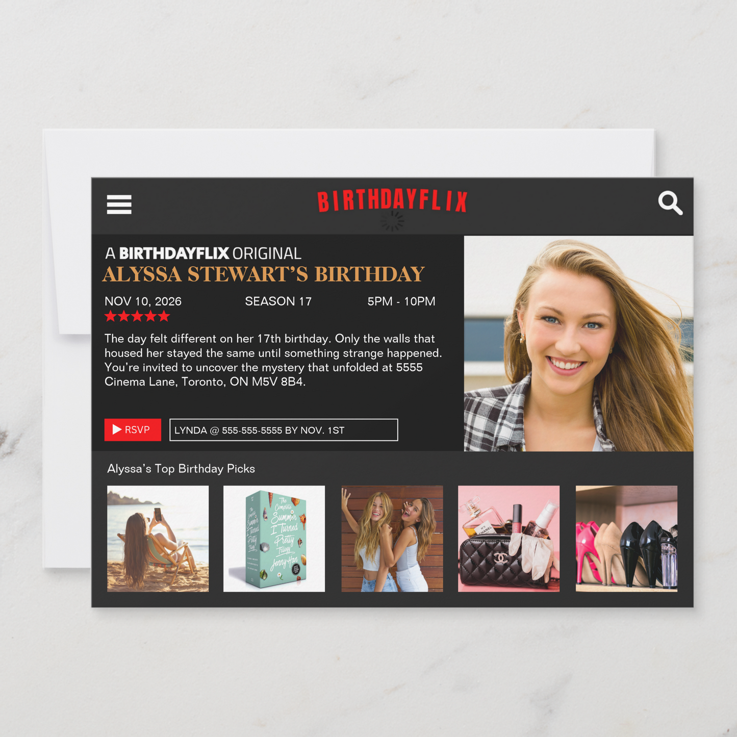 Birthdayflix Party Invitation Template