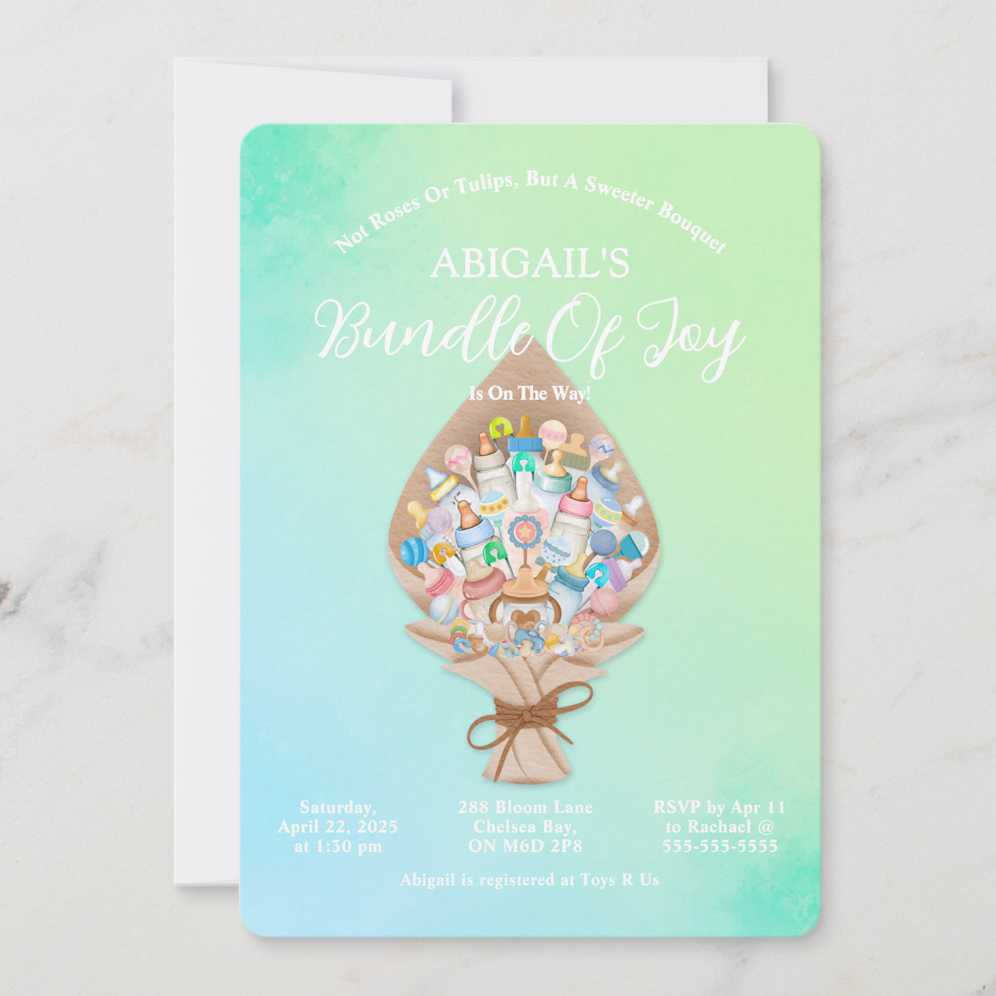 Bouquet Baby Shower Invitation