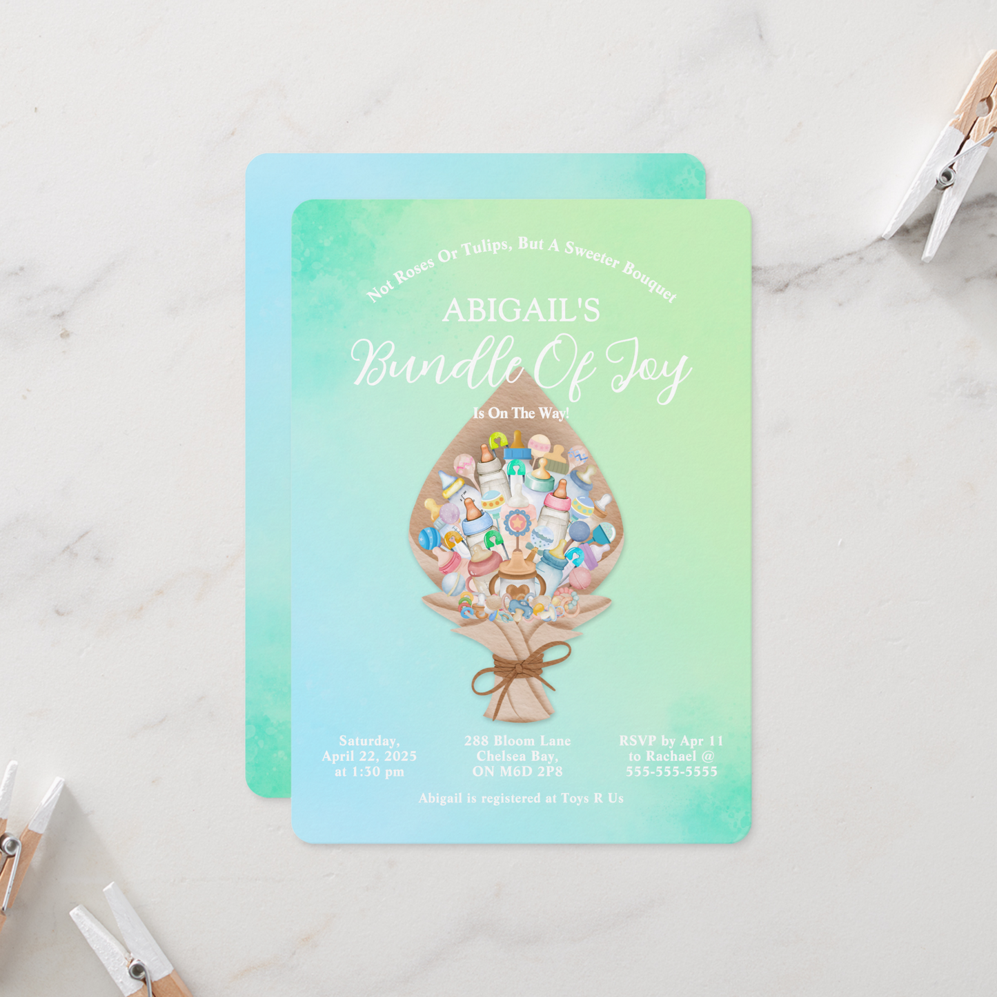 Bouquet Baby Shower Invitation