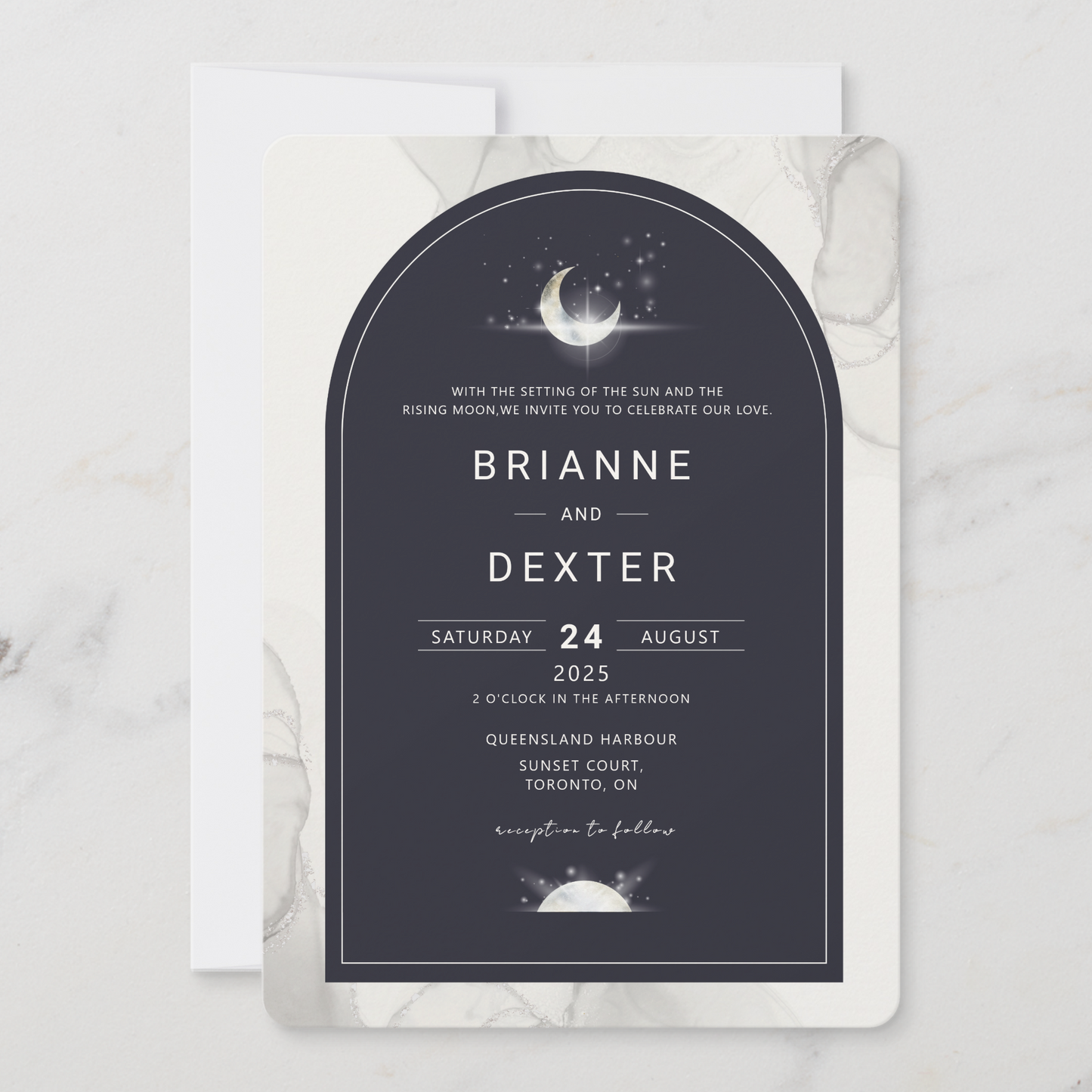 Contemporary Celestial Wedding Invitation