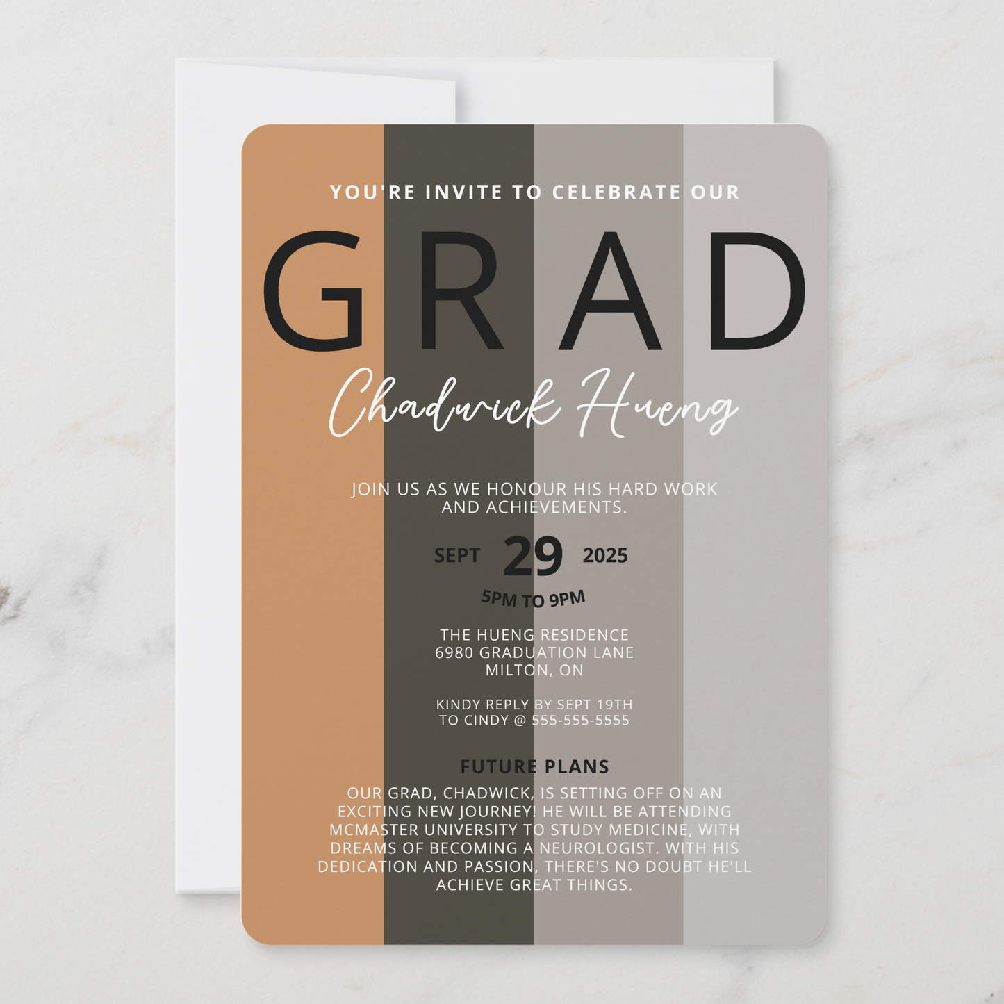 Contemporary Earth Tone Grad Party Invitation