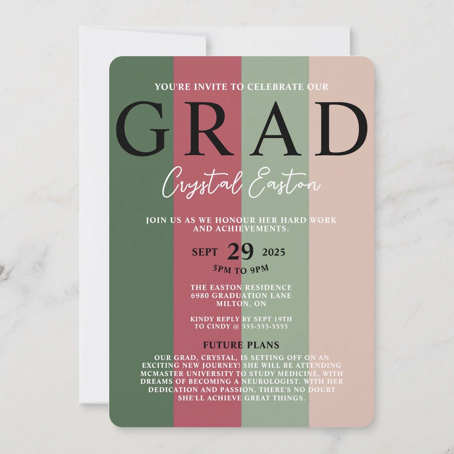 Contemporary Multicoloured Grad Party Invitation