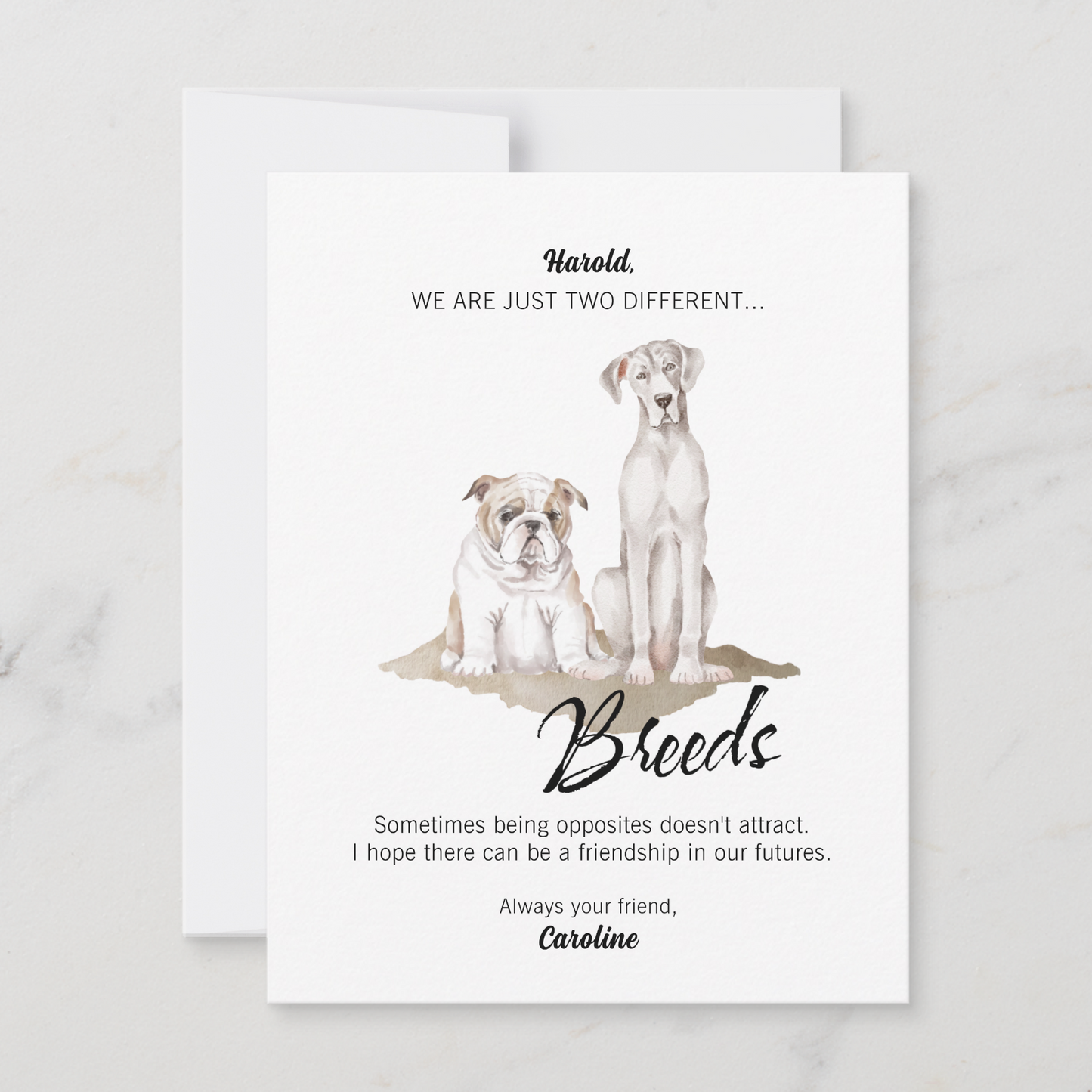 Different Breeds Breakup Card